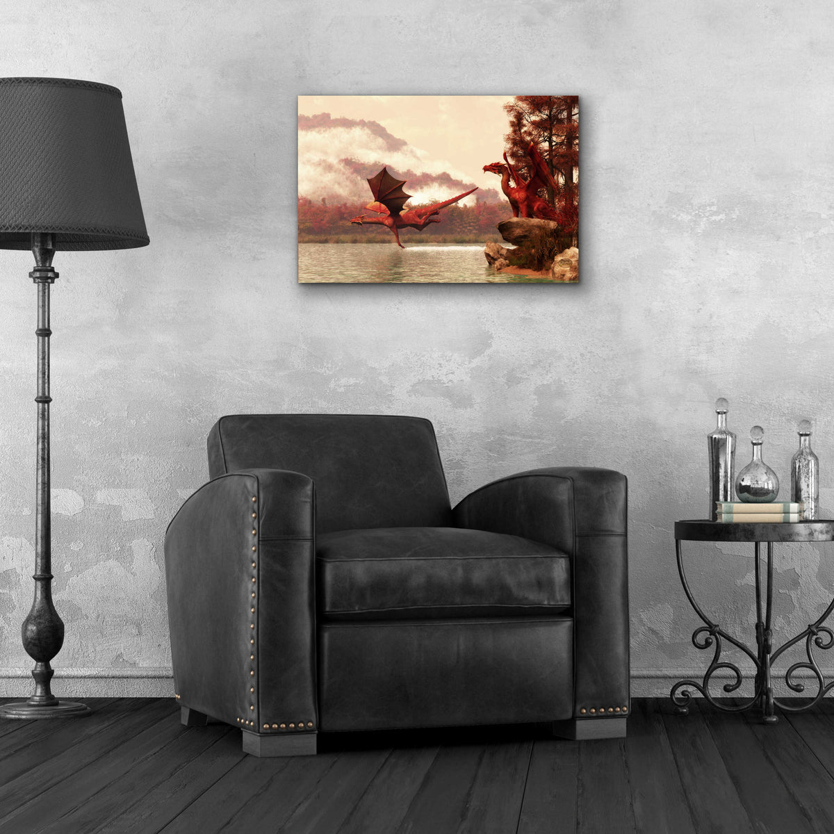Epic Art 'Autumn Dragons' by Daniel Eskridge, Acrylic Glass Wall Art,24x16