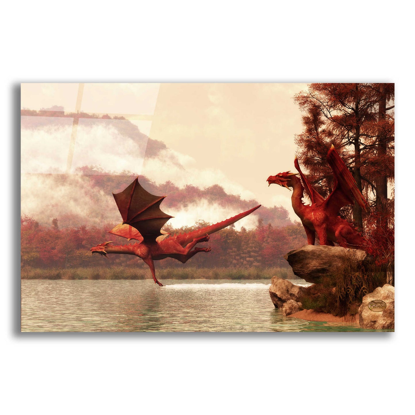 Epic Art 'Autumn Dragons' by Daniel Eskridge, Acrylic Glass Wall Art,24x16