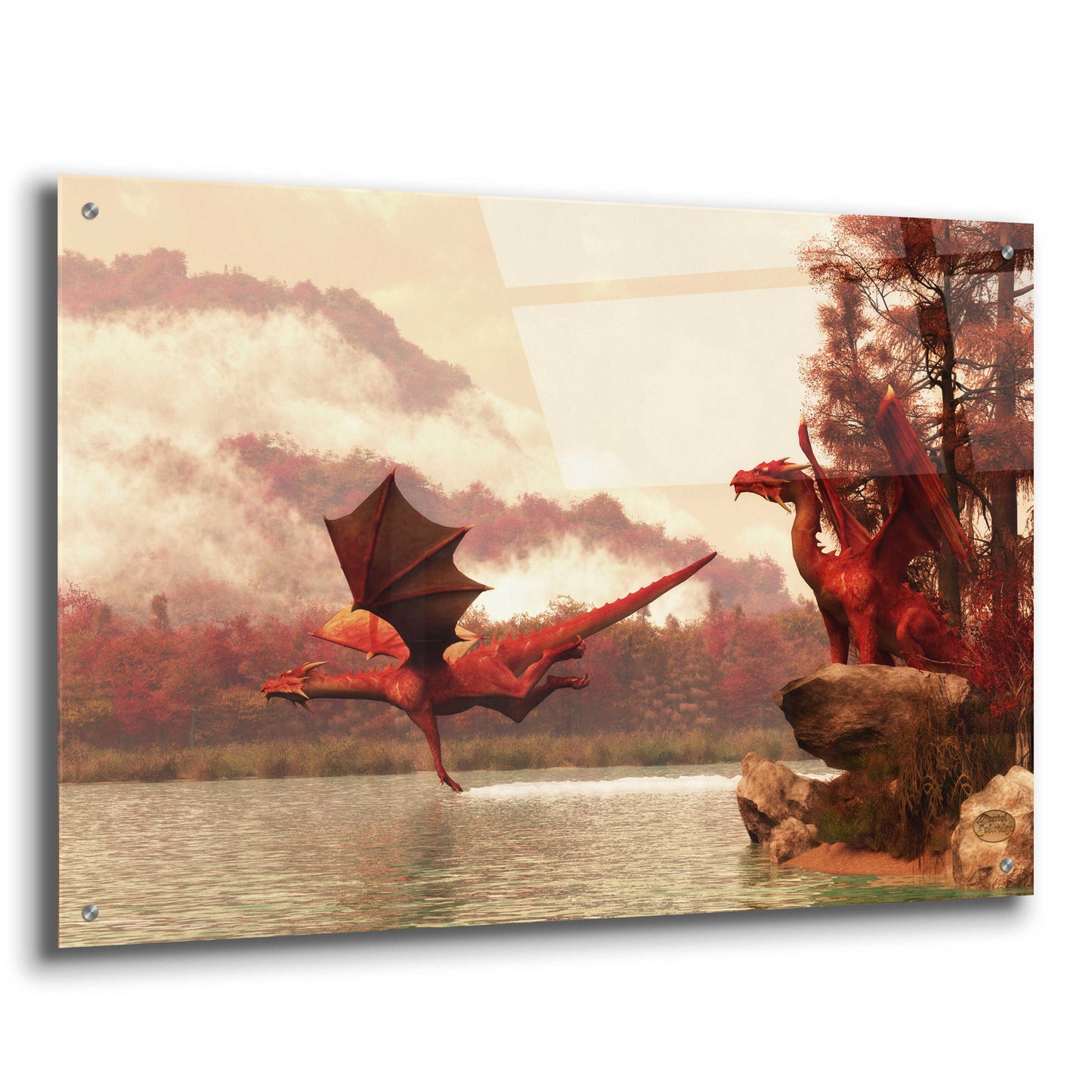 Epic Art 'Autumn Dragons' by Daniel Eskridge, Acrylic Glass Wall Art,36x24