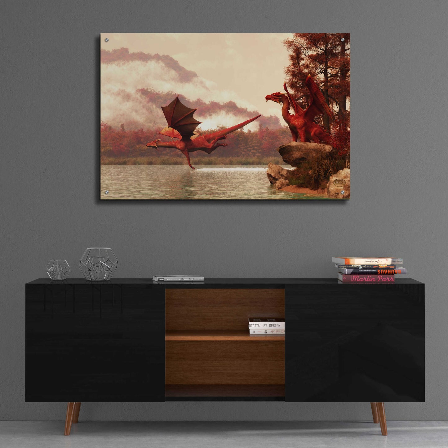 Epic Art 'Autumn Dragons' by Daniel Eskridge, Acrylic Glass Wall Art,36x24