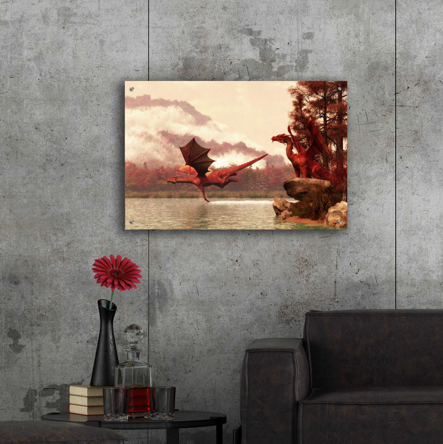 Epic Art 'Autumn Dragons' by Daniel Eskridge, Acrylic Glass Wall Art,36x24