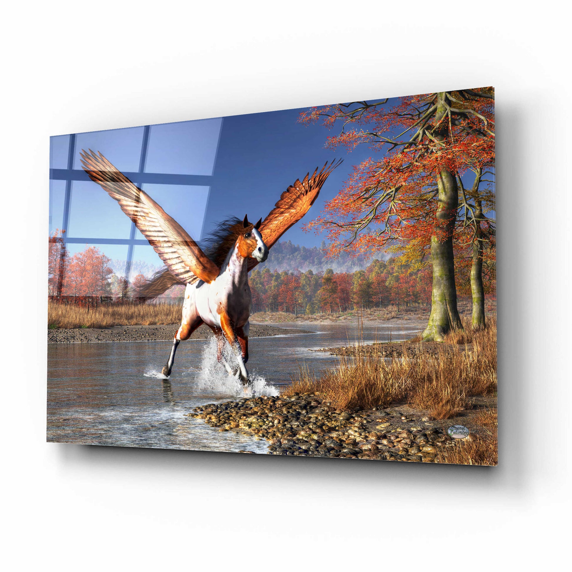 Epic Art 'Autumn Pegasus' by Daniel Eskridge, Acrylic Glass Wall Art,16x12