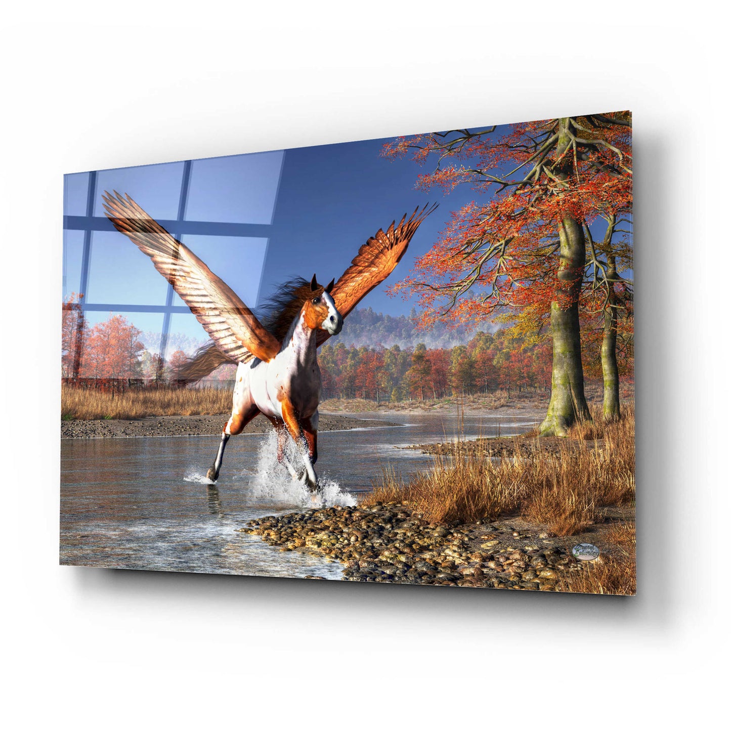 Epic Art 'Autumn Pegasus' by Daniel Eskridge, Acrylic Glass Wall Art,24x16