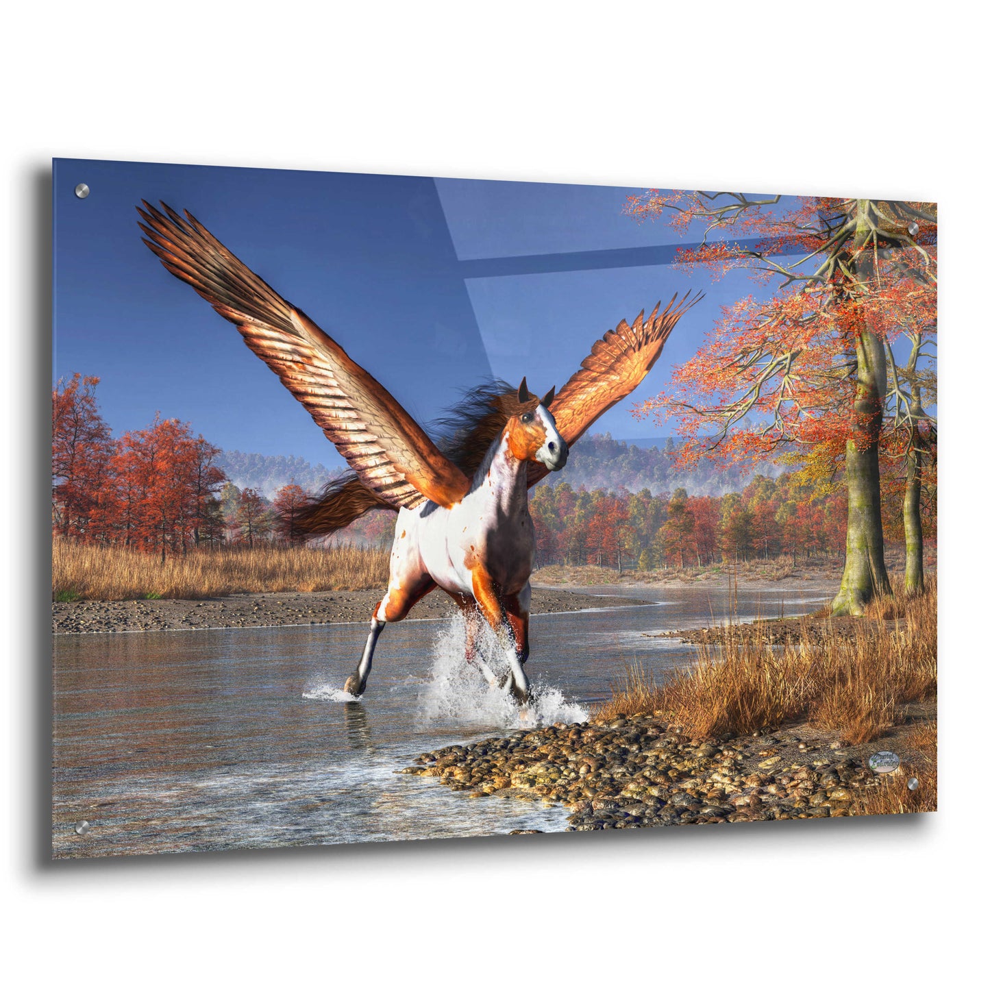 Epic Art 'Autumn Pegasus' by Daniel Eskridge, Acrylic Glass Wall Art,36x24