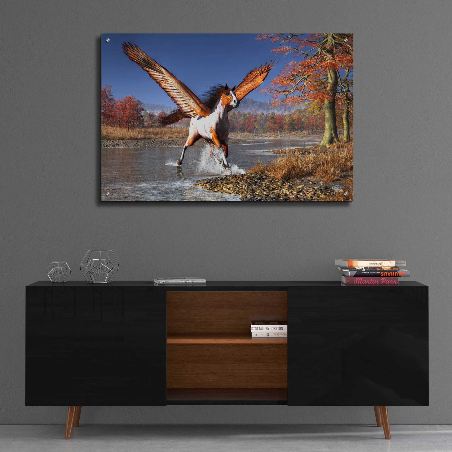 Epic Art 'Autumn Pegasus' by Daniel Eskridge, Acrylic Glass Wall Art,36x24