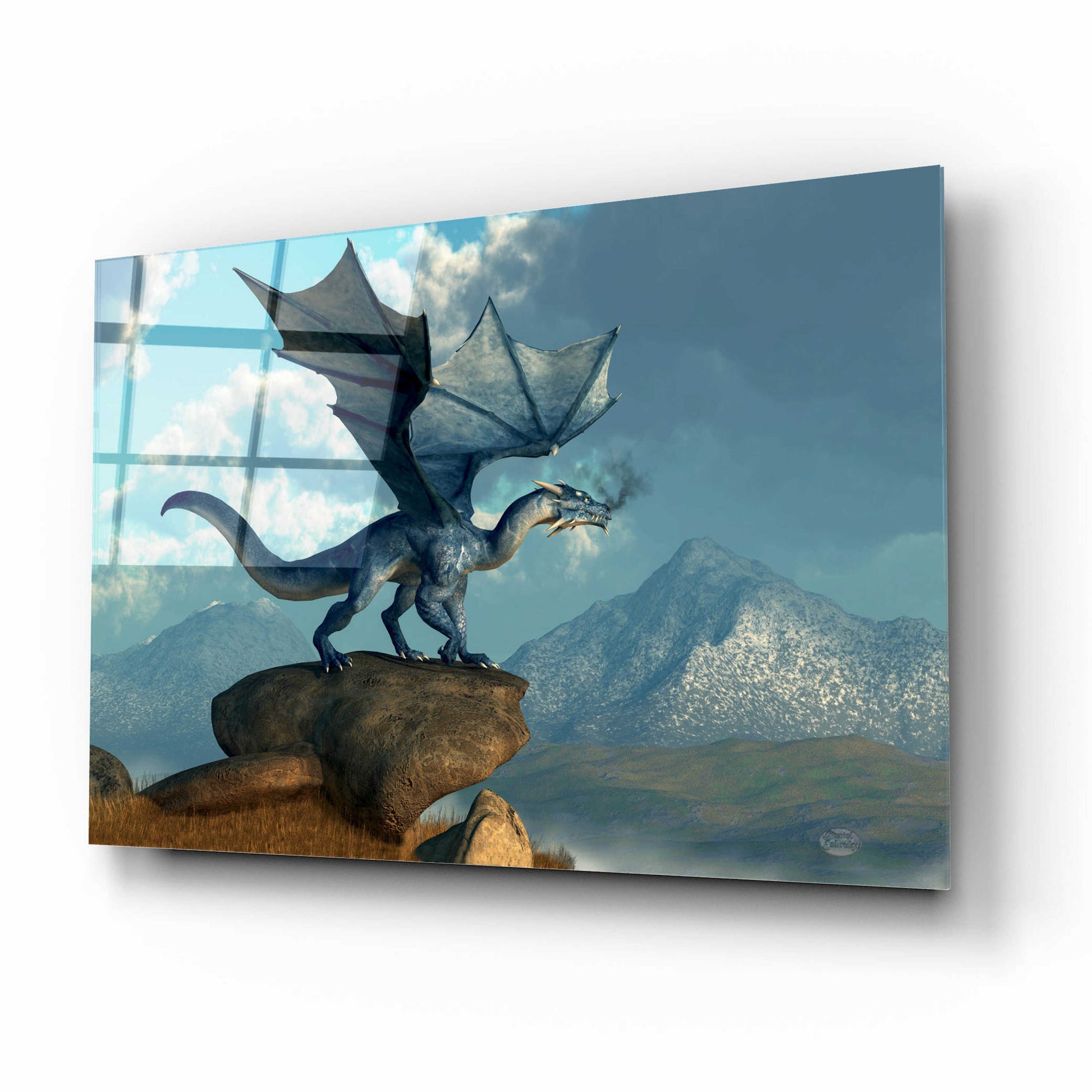 Epic Art 'Blue Dragon' by Daniel Eskridge, Acrylic Glass Wall Art,16x12