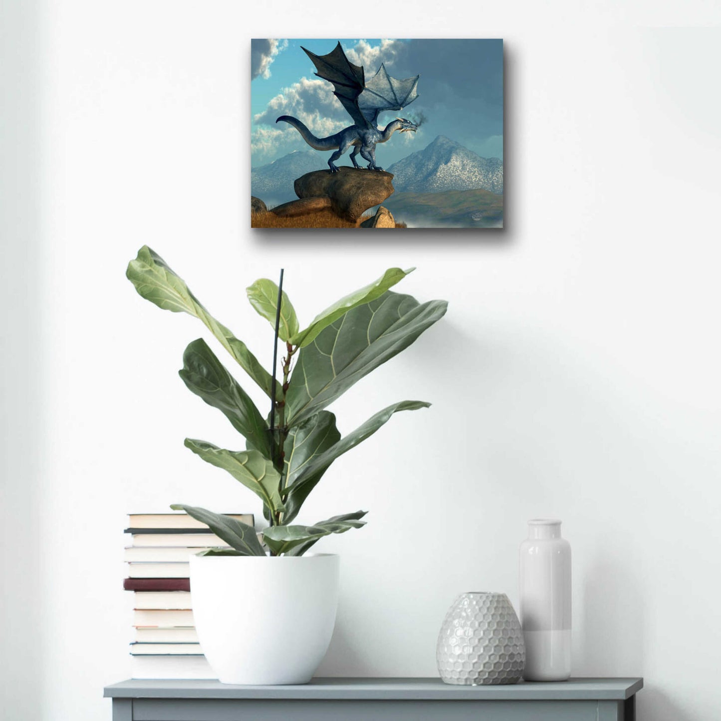 Epic Art 'Blue Dragon' by Daniel Eskridge, Acrylic Glass Wall Art,16x12