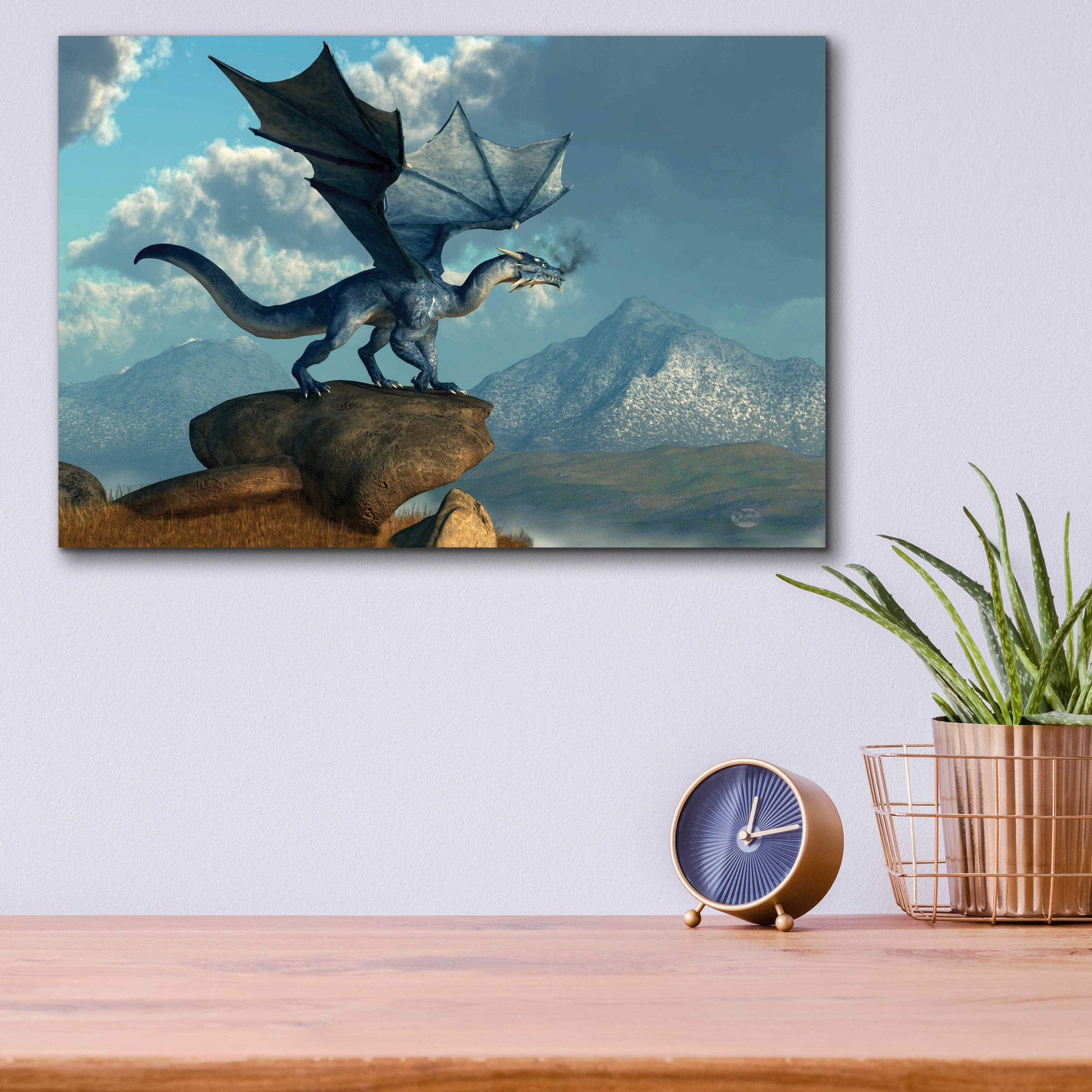 Epic Art 'Blue Dragon' by Daniel Eskridge, Acrylic Glass Wall Art,16x12