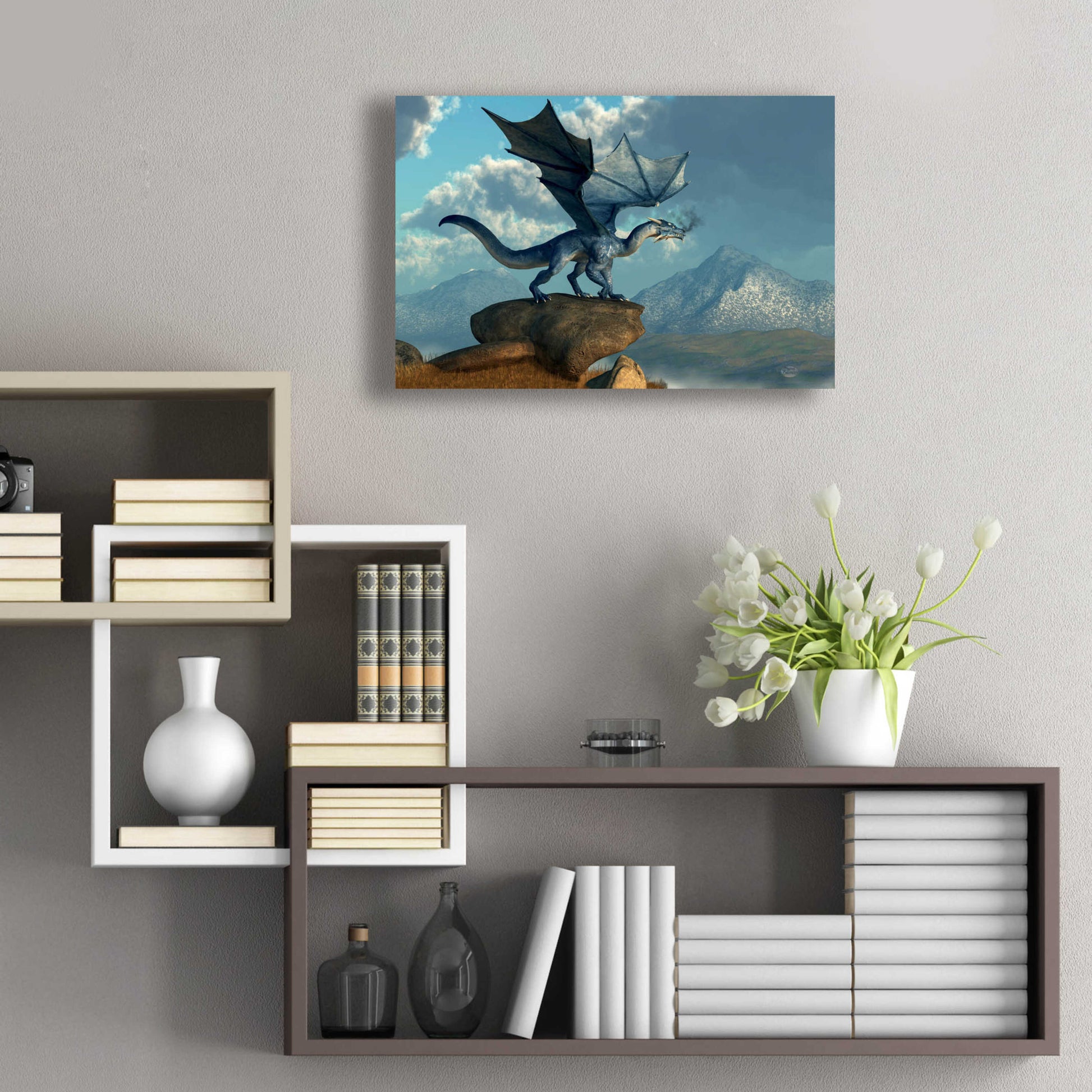 Epic Art 'Blue Dragon' by Daniel Eskridge, Acrylic Glass Wall Art,24x16