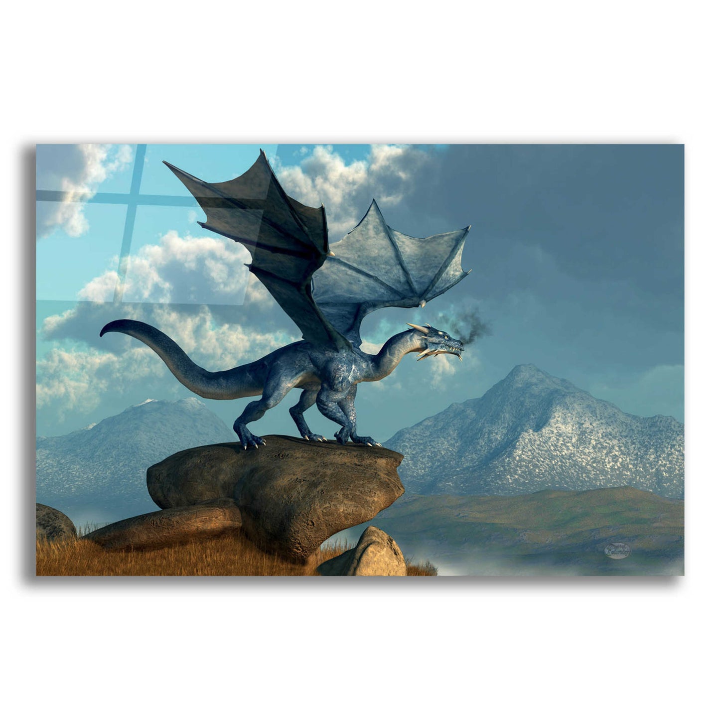 Epic Art 'Blue Dragon' by Daniel Eskridge, Acrylic Glass Wall Art,24x16