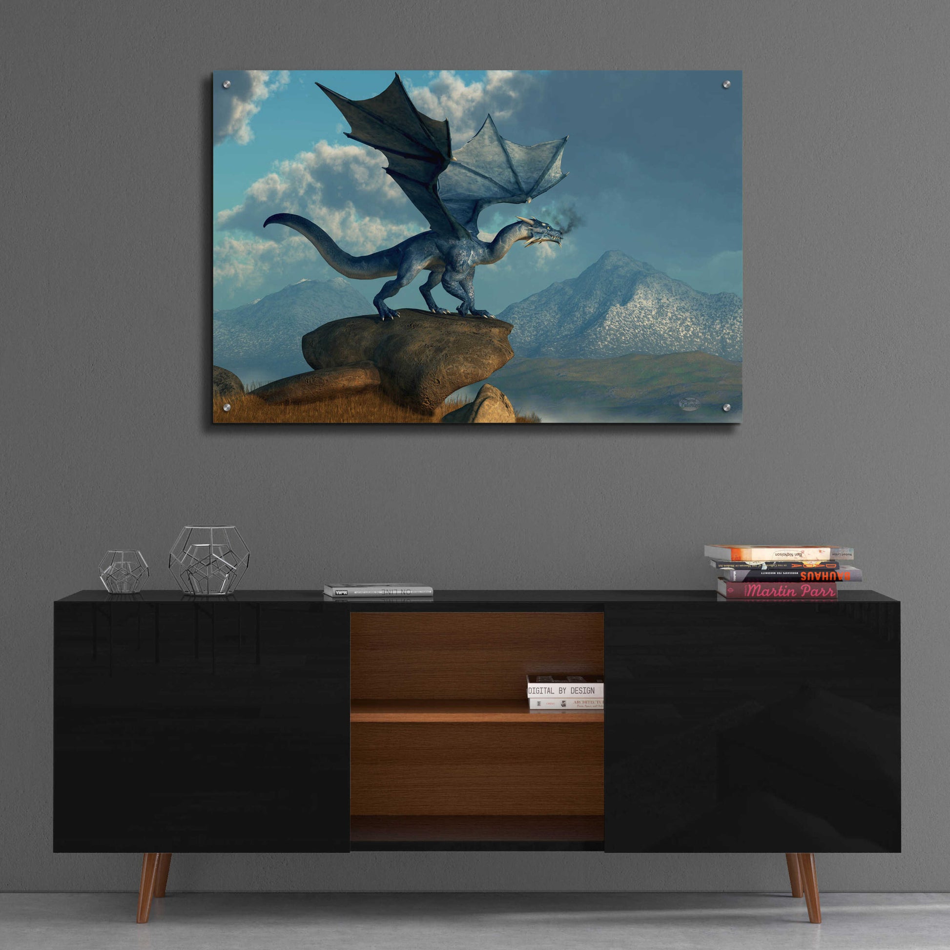 Epic Art 'Blue Dragon' by Daniel Eskridge, Acrylic Glass Wall Art,36x24