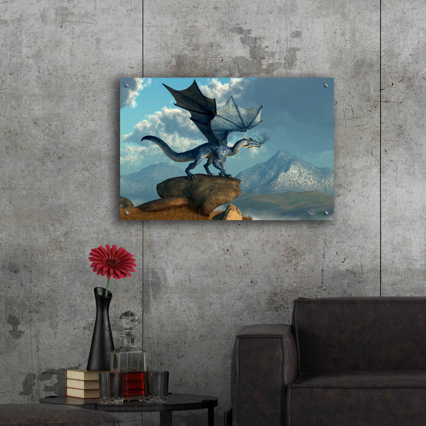 Epic Art 'Blue Dragon' by Daniel Eskridge, Acrylic Glass Wall Art,36x24