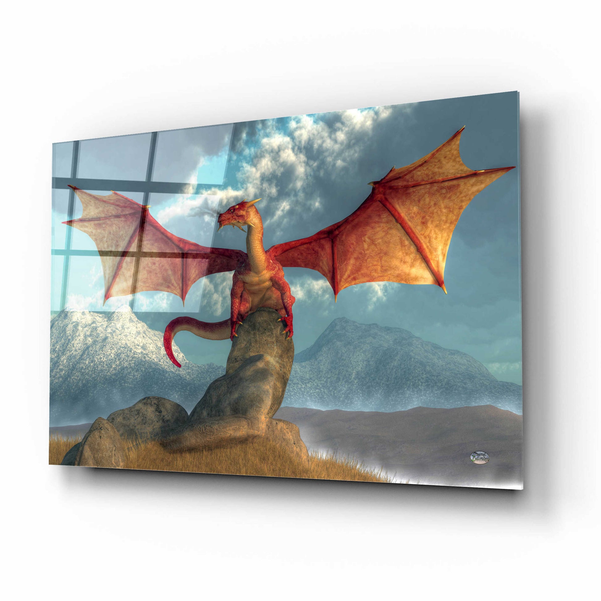 Epic Art 'Fire Dragon' by Daniel Eskridge, Acrylic Glass Wall Art,16x12