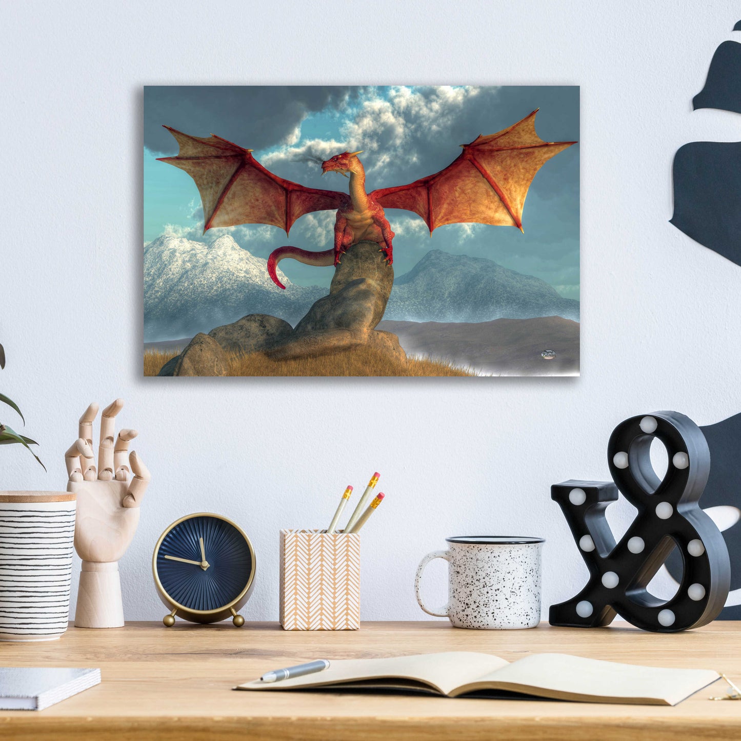 Epic Art 'Fire Dragon' by Daniel Eskridge, Acrylic Glass Wall Art,16x12