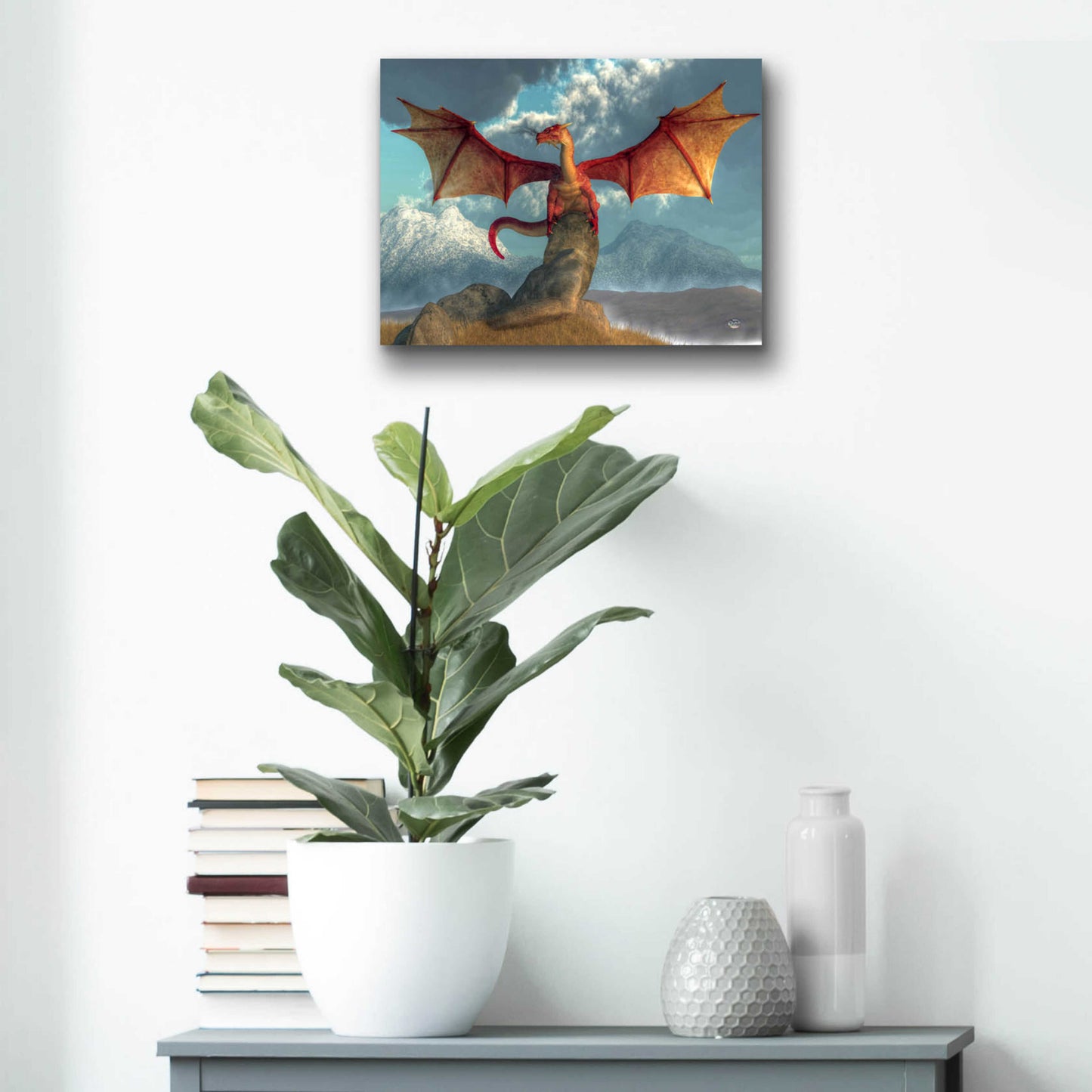 Epic Art 'Fire Dragon' by Daniel Eskridge, Acrylic Glass Wall Art,16x12