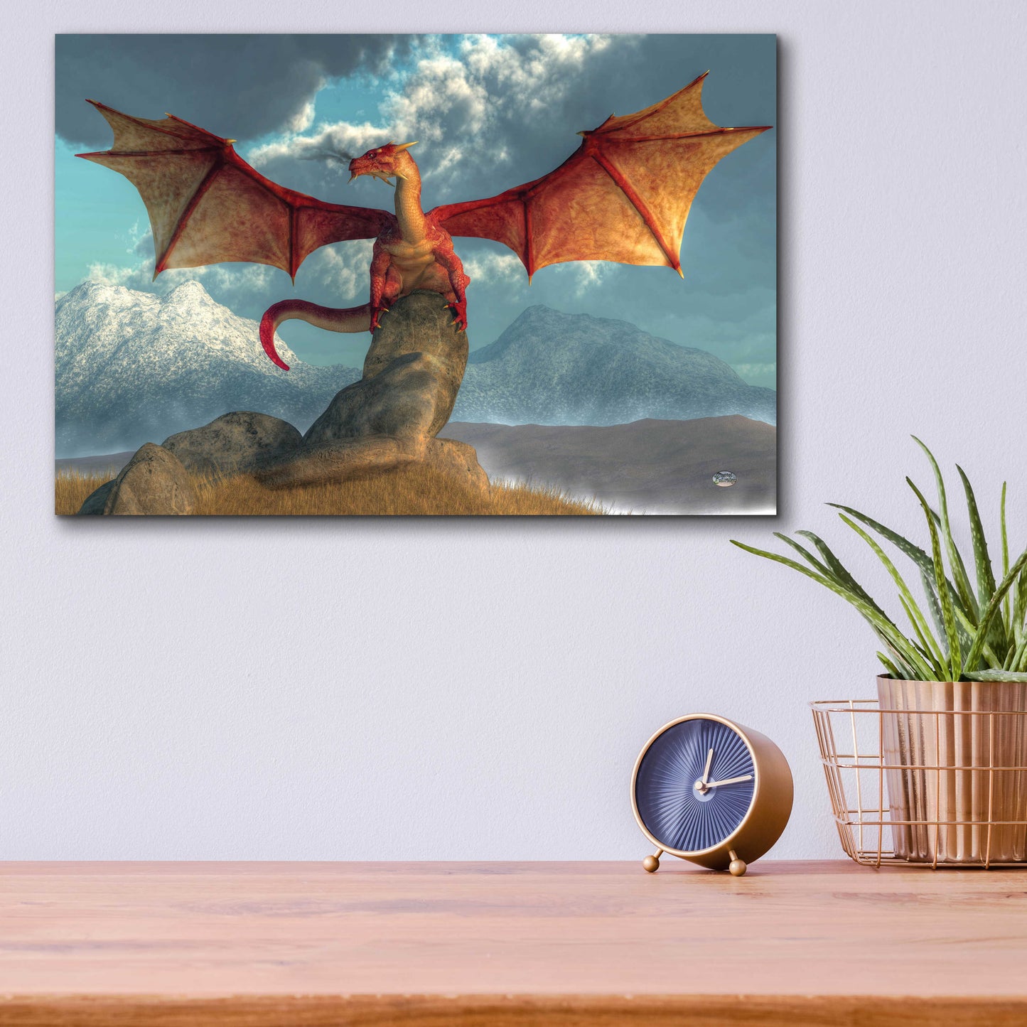 Epic Art 'Fire Dragon' by Daniel Eskridge, Acrylic Glass Wall Art,16x12