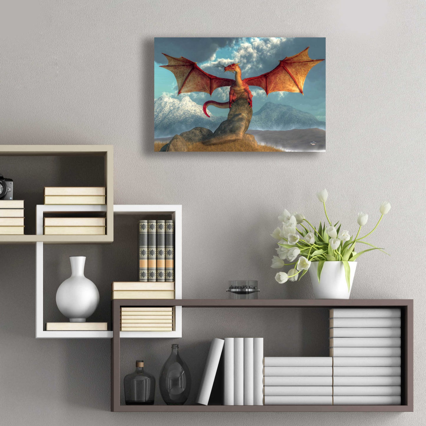 Epic Art 'Fire Dragon' by Daniel Eskridge, Acrylic Glass Wall Art,24x16