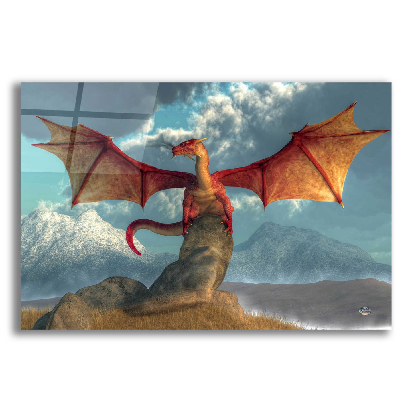 Epic Art 'Fire Dragon' by Daniel Eskridge, Acrylic Glass Wall Art,24x16