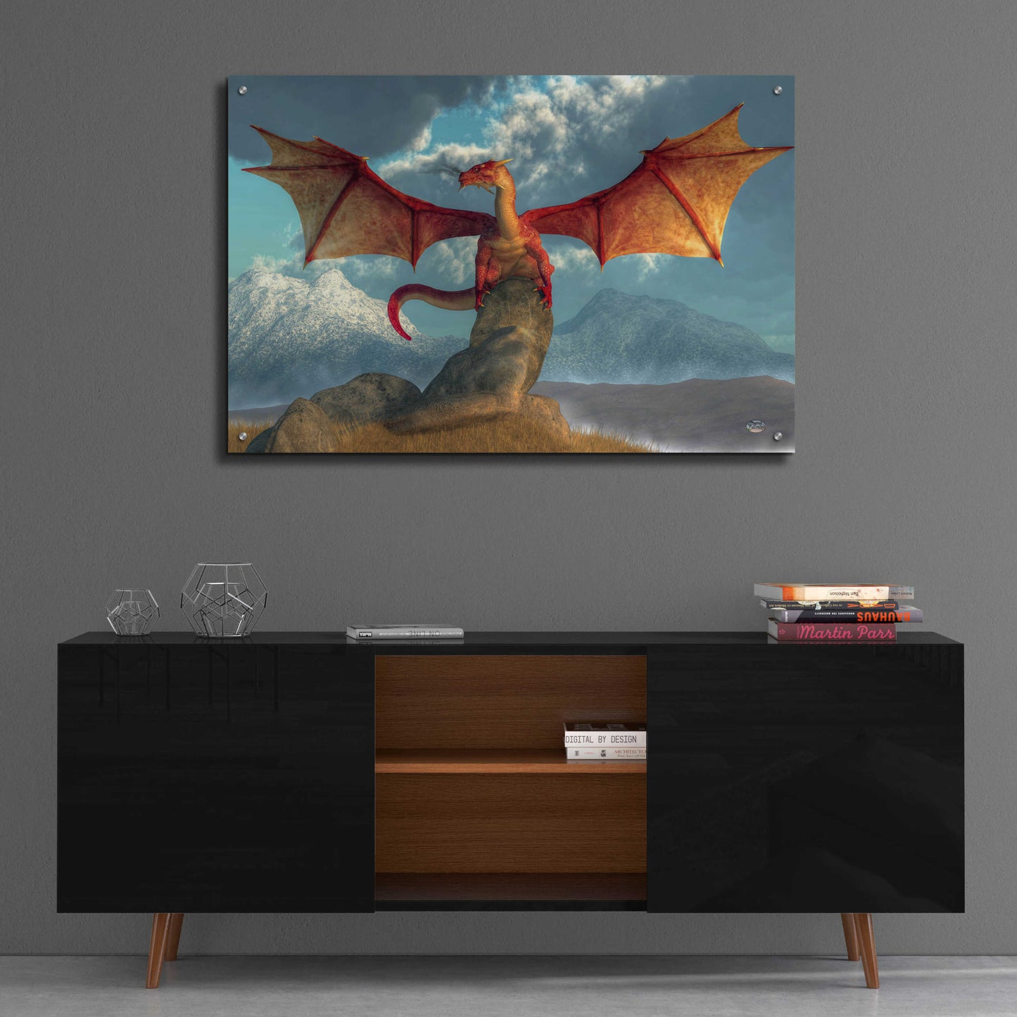 Epic Art 'Fire Dragon' by Daniel Eskridge, Acrylic Glass Wall Art,36x24