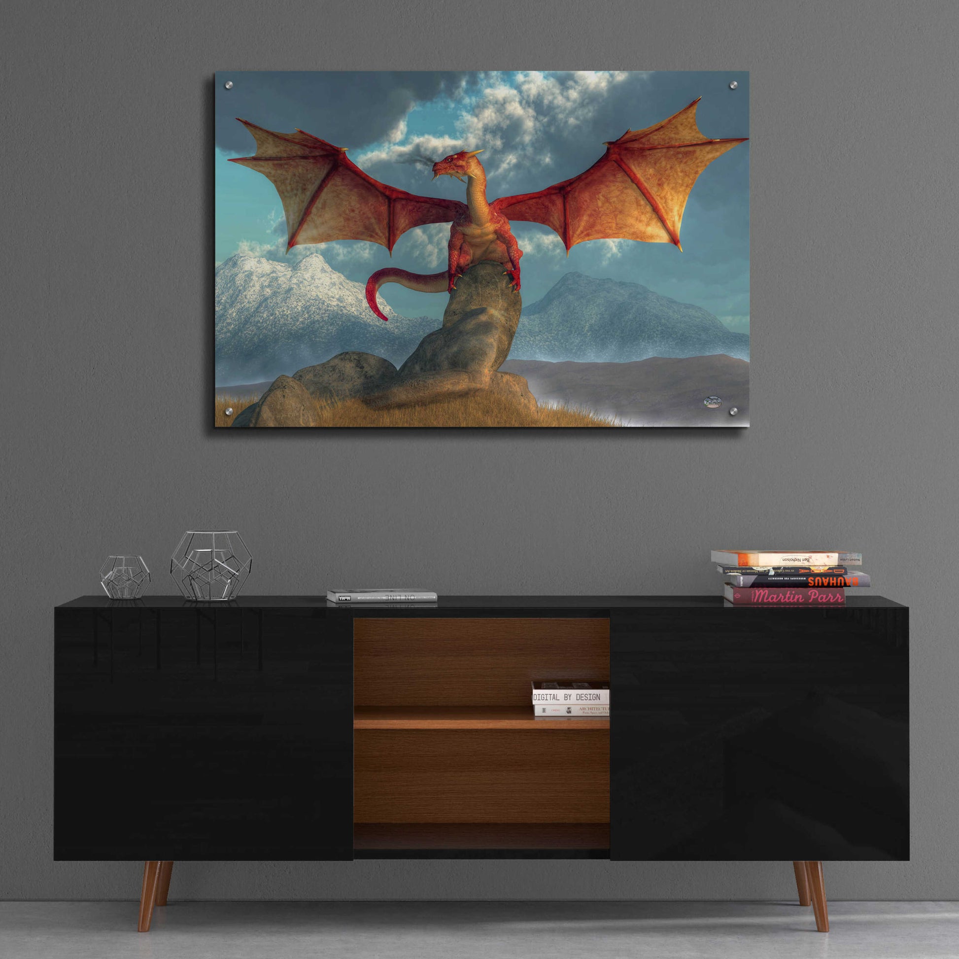 Epic Art 'Fire Dragon' by Daniel Eskridge, Acrylic Glass Wall Art,36x24