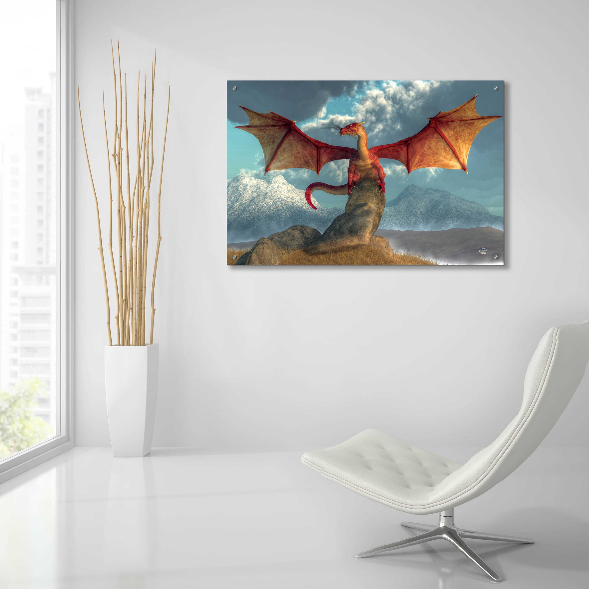 Epic Art 'Fire Dragon' by Daniel Eskridge, Acrylic Glass Wall Art,36x24