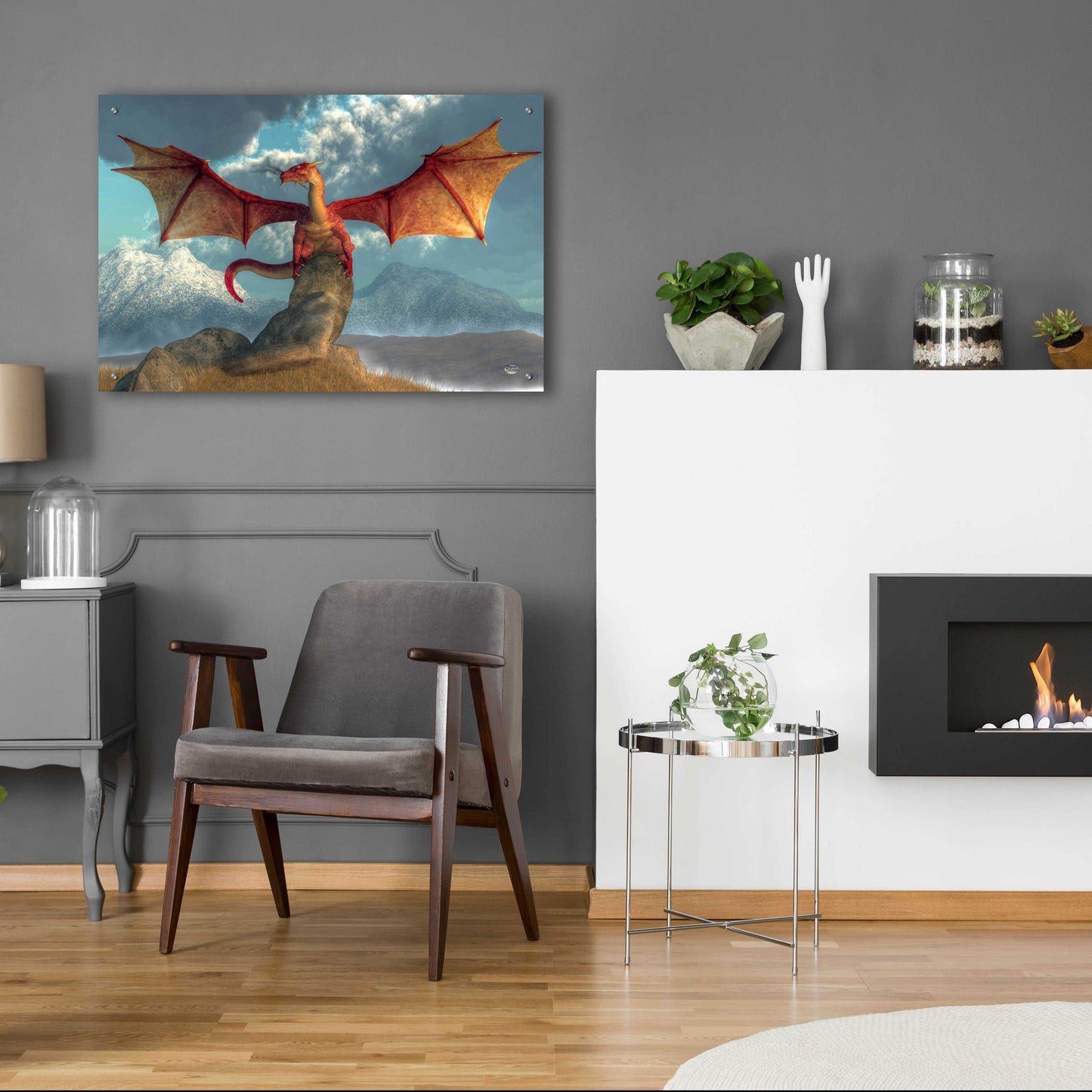 Epic Art 'Fire Dragon' by Daniel Eskridge, Acrylic Glass Wall Art,36x24