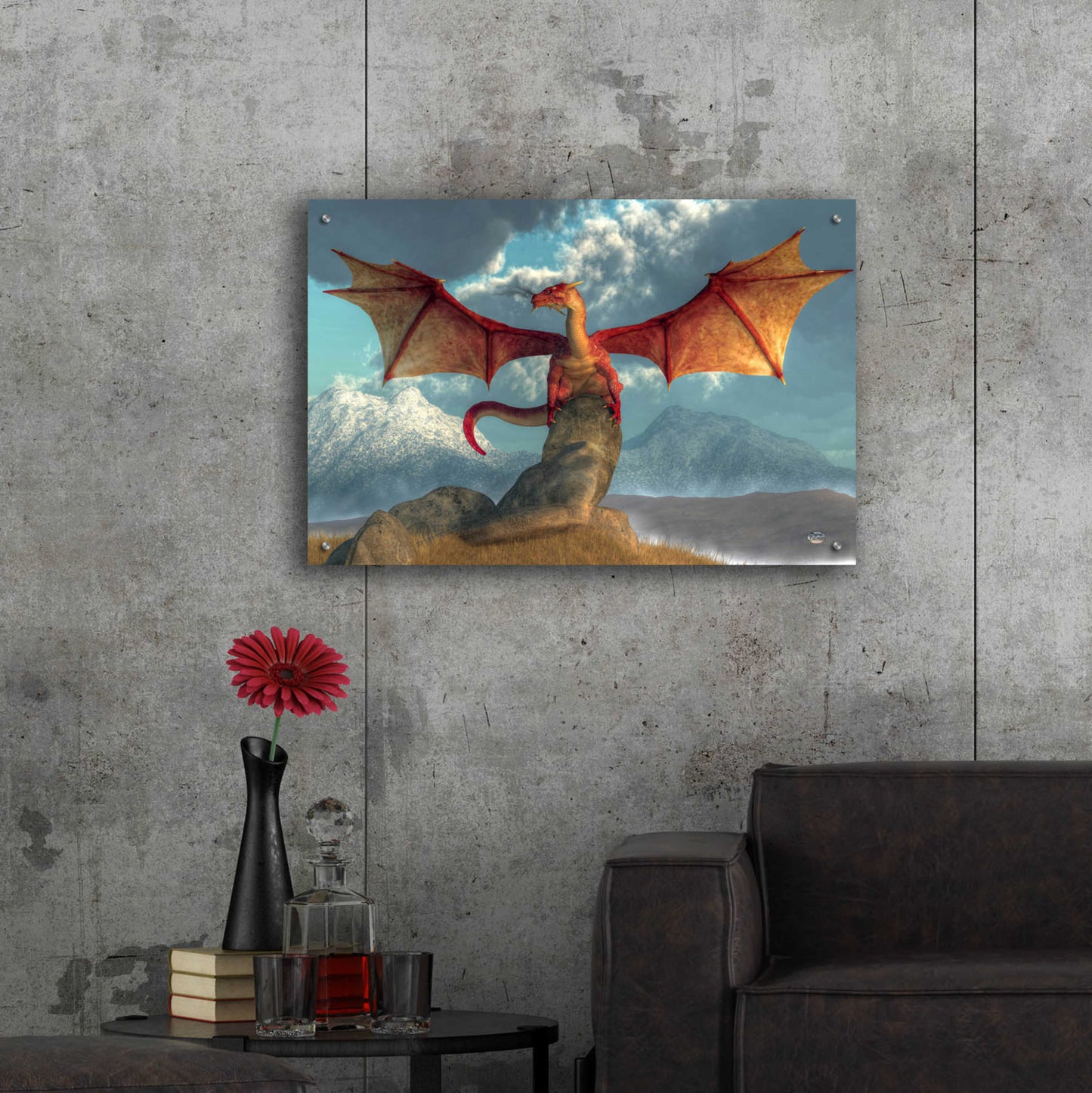 Epic Art 'Fire Dragon' by Daniel Eskridge, Acrylic Glass Wall Art,36x24