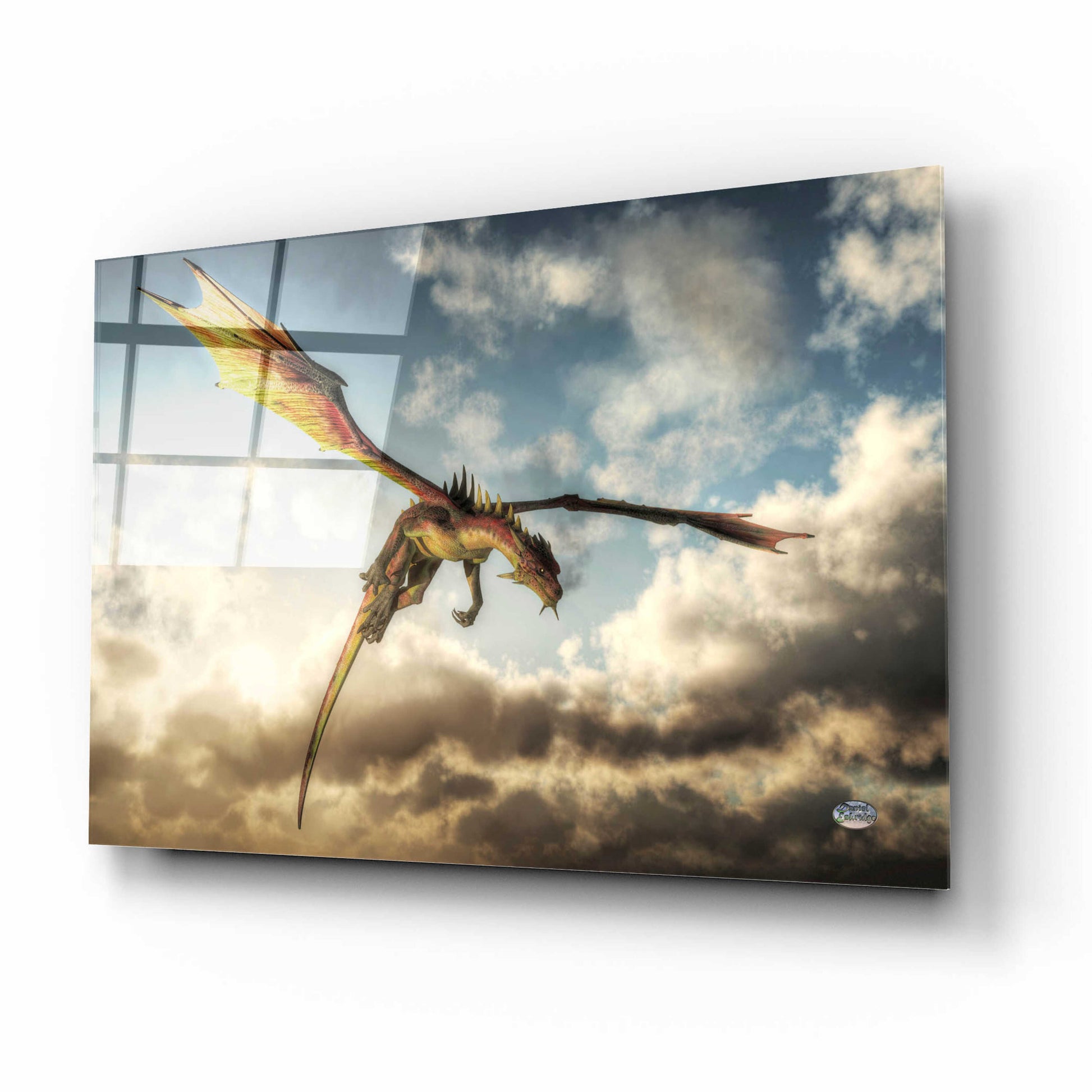 Epic Art 'Flying Dragon Death From Above' by Daniel Eskridge, Acrylic Glass Wall Art,16x12