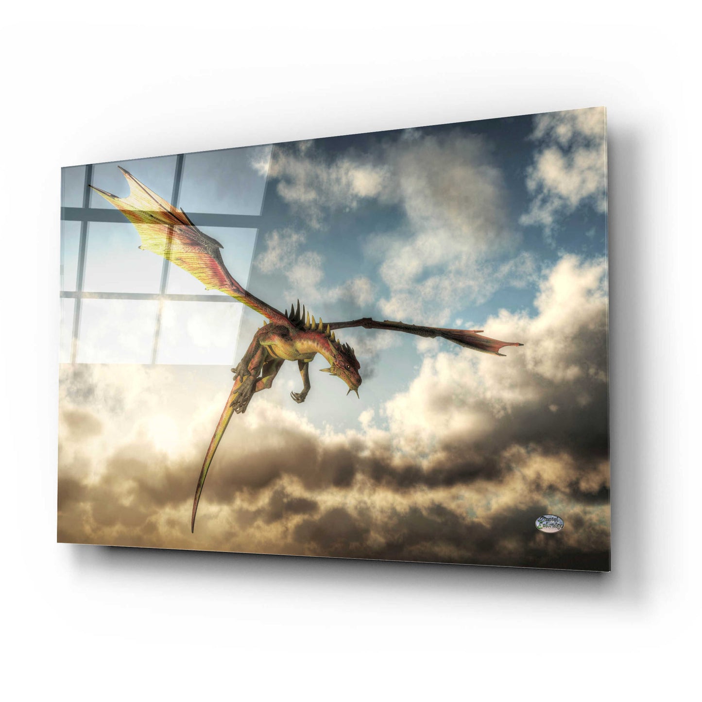 Epic Art 'Flying Dragon Death From Above' by Daniel Eskridge, Acrylic Glass Wall Art,24x16