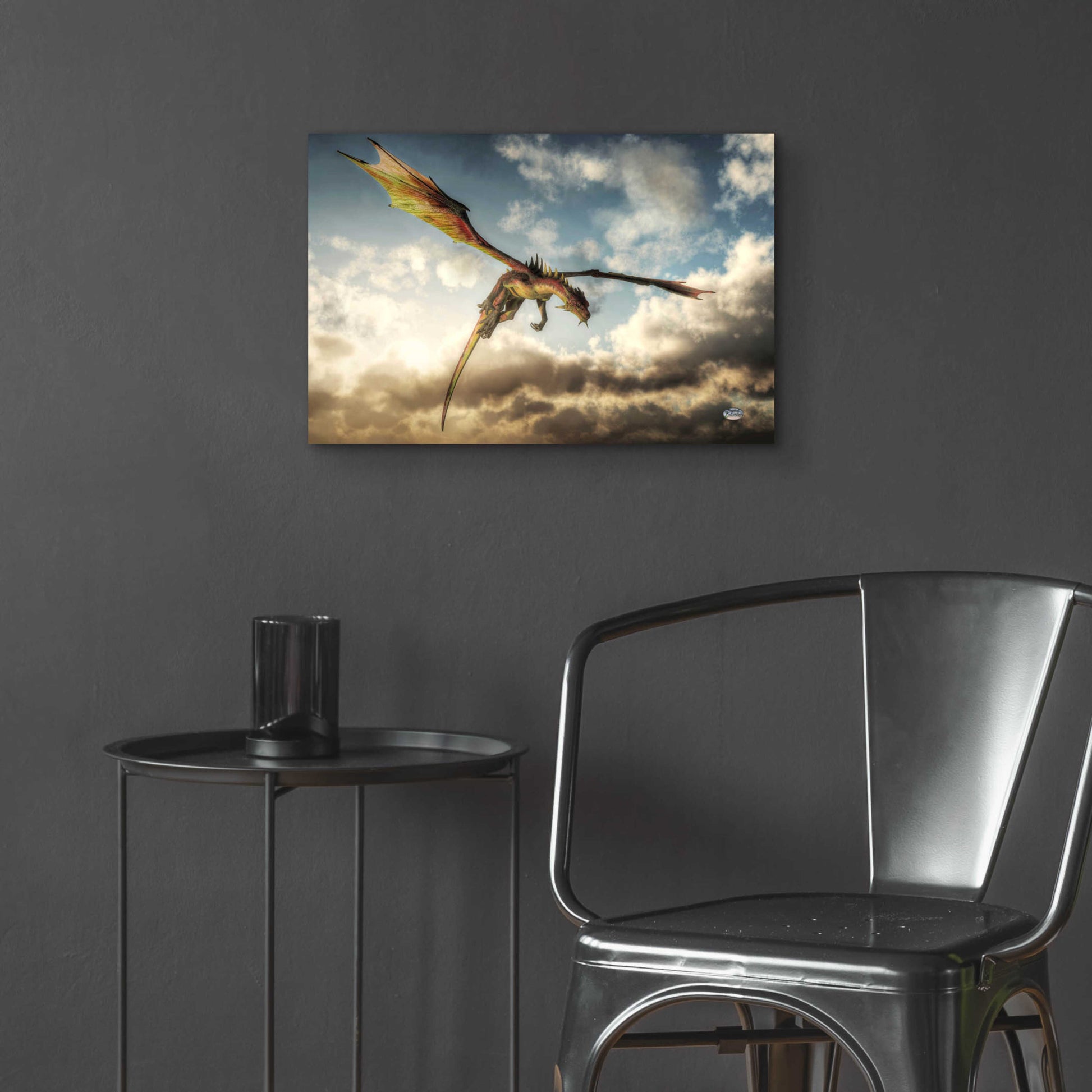 Epic Art 'Flying Dragon Death From Above' by Daniel Eskridge, Acrylic Glass Wall Art,24x16