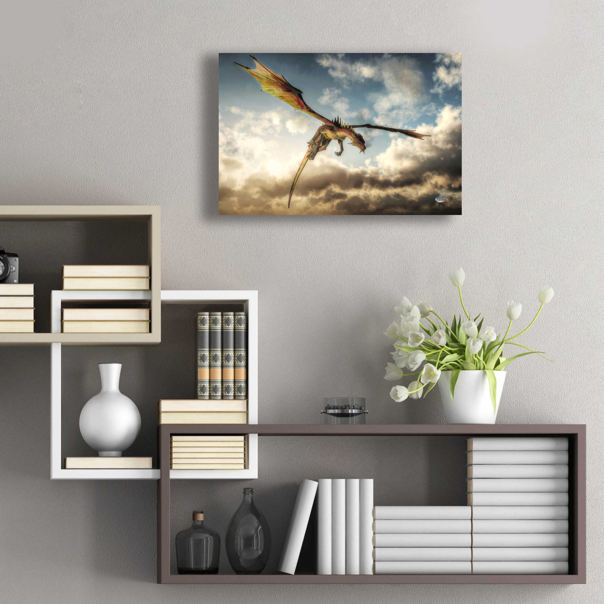 Epic Art 'Flying Dragon Death From Above' by Daniel Eskridge, Acrylic Glass Wall Art,24x16