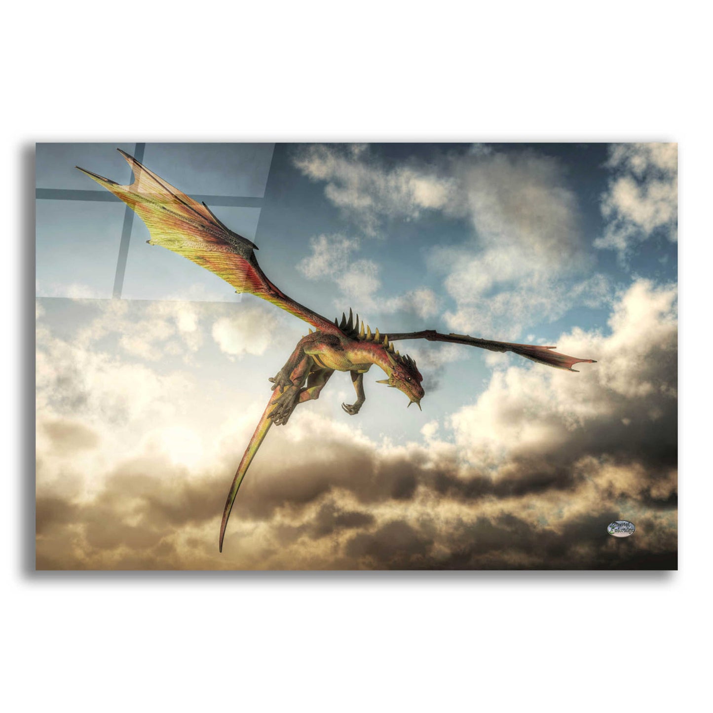 Epic Art 'Flying Dragon Death From Above' by Daniel Eskridge, Acrylic Glass Wall Art,24x16