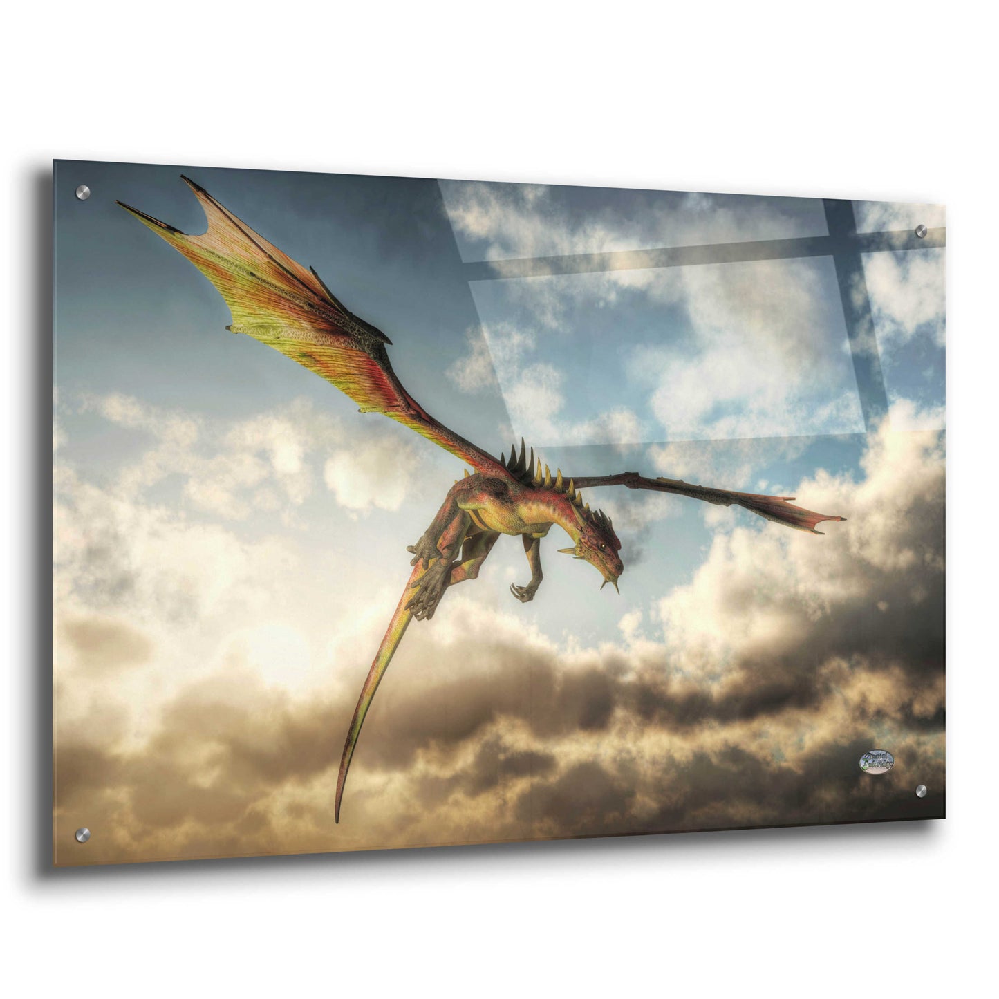 Epic Art 'Flying Dragon Death From Above' by Daniel Eskridge, Acrylic Glass Wall Art,36x24