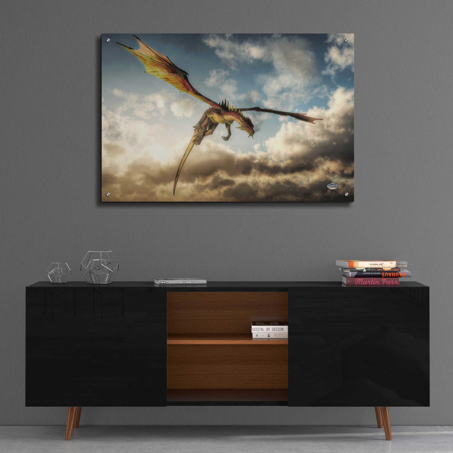 Epic Art 'Flying Dragon Death From Above' by Daniel Eskridge, Acrylic Glass Wall Art,36x24