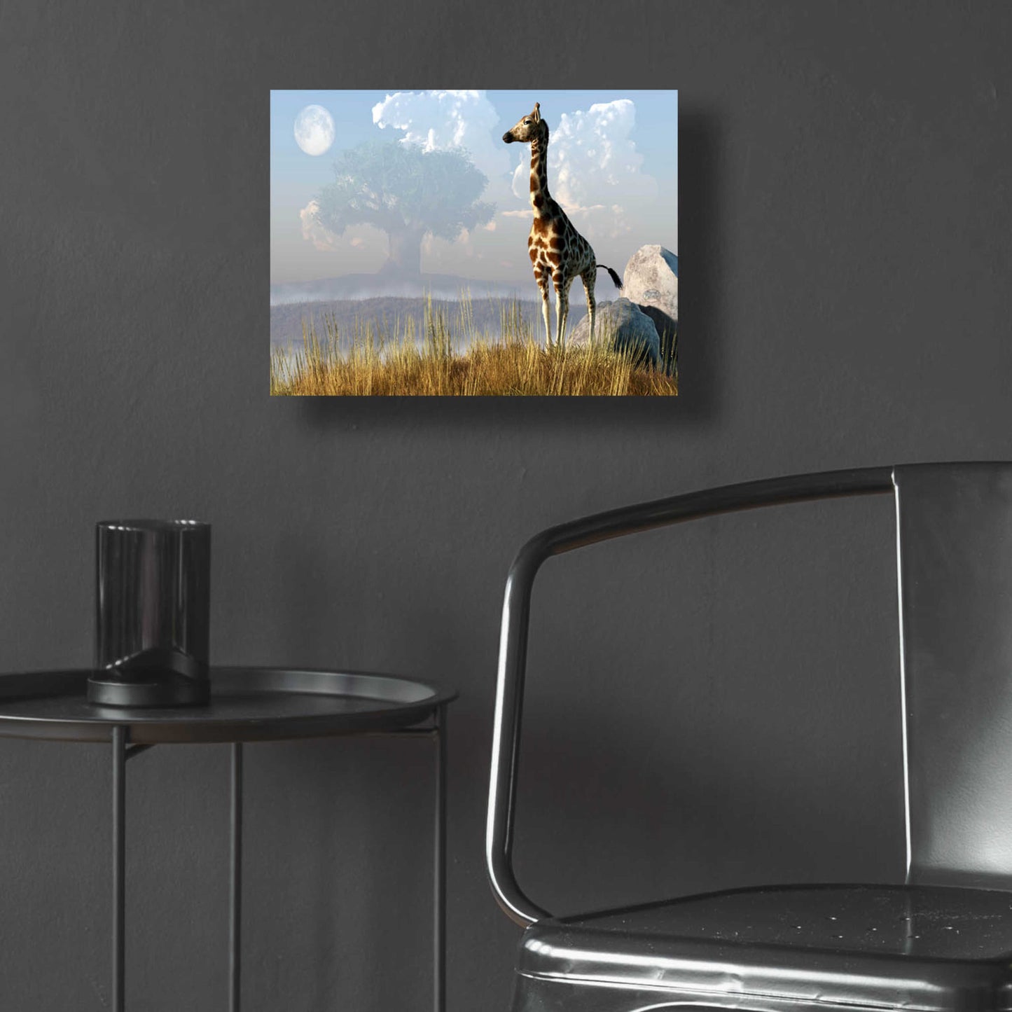 Epic Art 'Giraffe And Giant Tree' by Daniel Eskridge, Acrylic Glass Wall Art,16x12