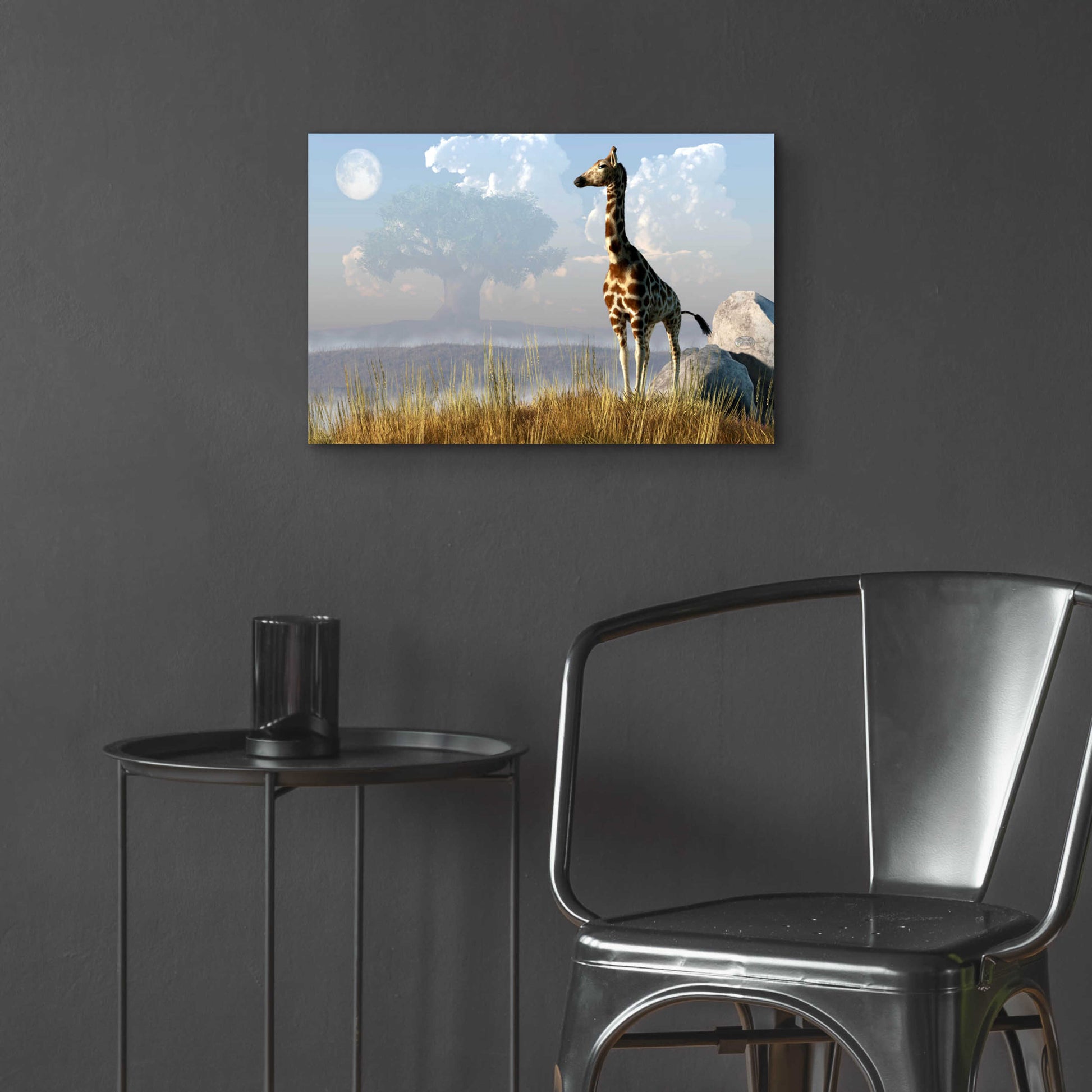 Epic Art 'Giraffe And Giant Tree' by Daniel Eskridge, Acrylic Glass Wall Art,24x16