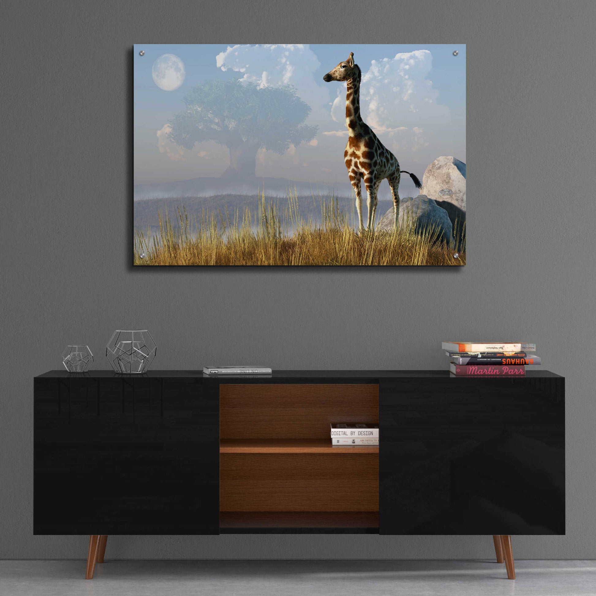 Epic Art 'Giraffe And Giant Tree' by Daniel Eskridge, Acrylic Glass Wall Art,36x24