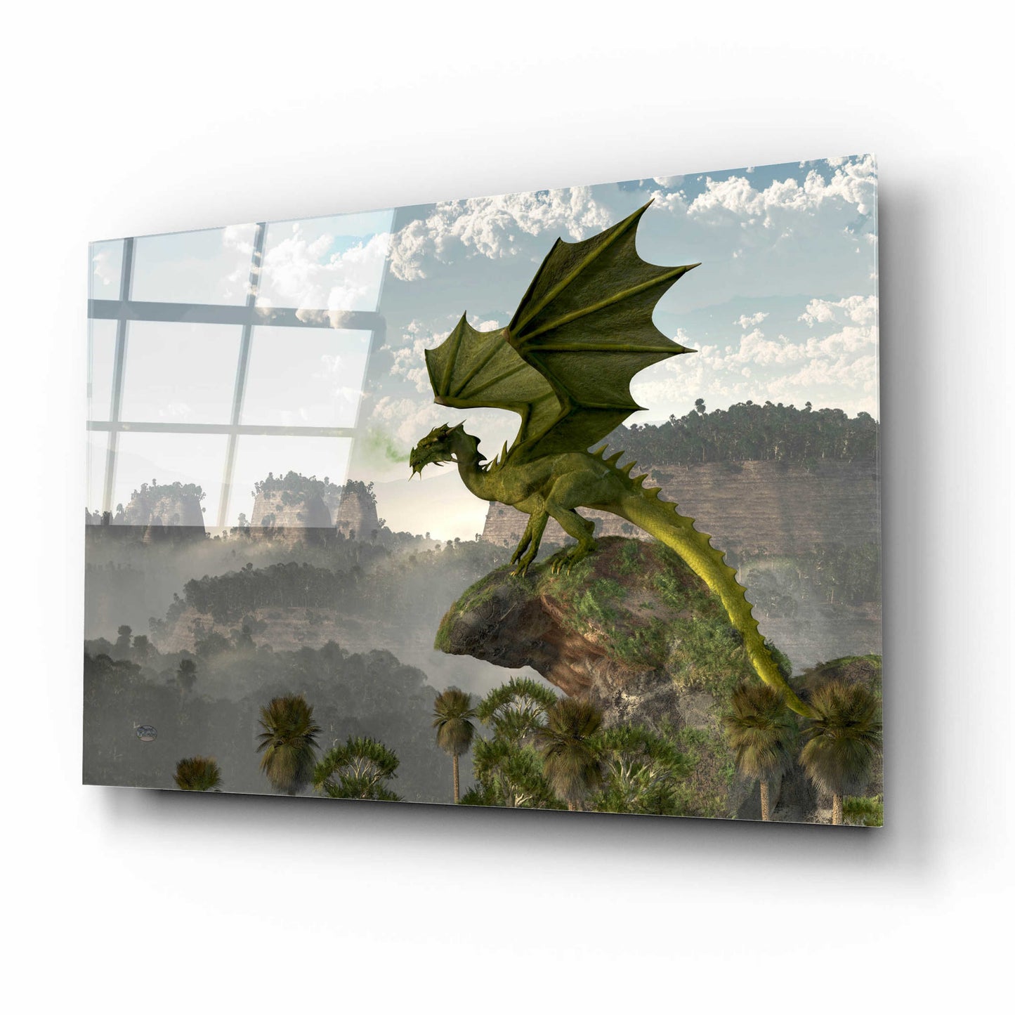 Epic Art 'Green Dragon' by Daniel Eskridge, Acrylic Glass Wall Art,16x12