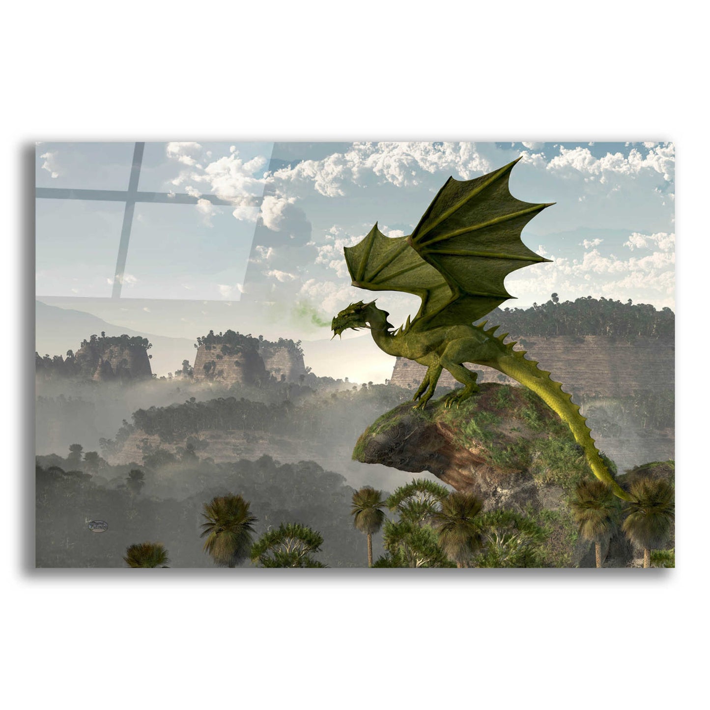 Epic Art 'Green Dragon' by Daniel Eskridge, Acrylic Glass Wall Art,24x16