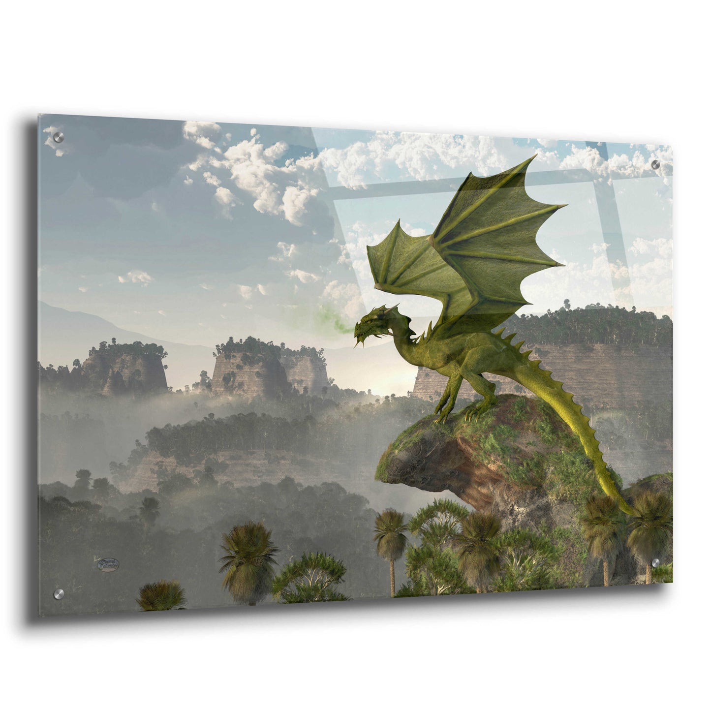 Epic Art 'Green Dragon' by Daniel Eskridge, Acrylic Glass Wall Art,36x24