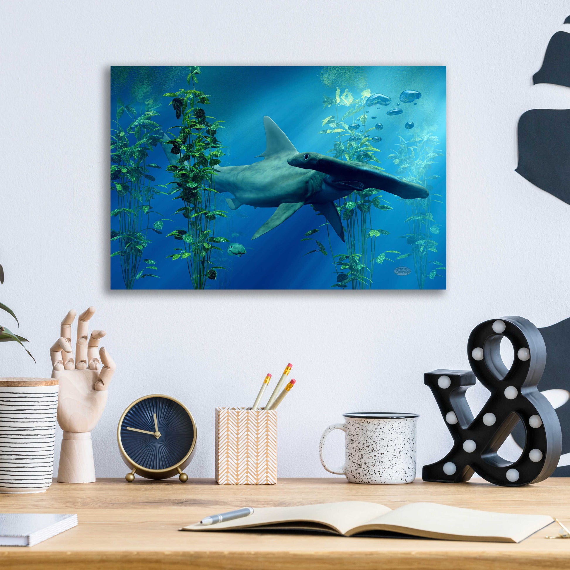 Epic Art 'Hammerhead' by Daniel Eskridge, Acrylic Glass Wall Art,16x12