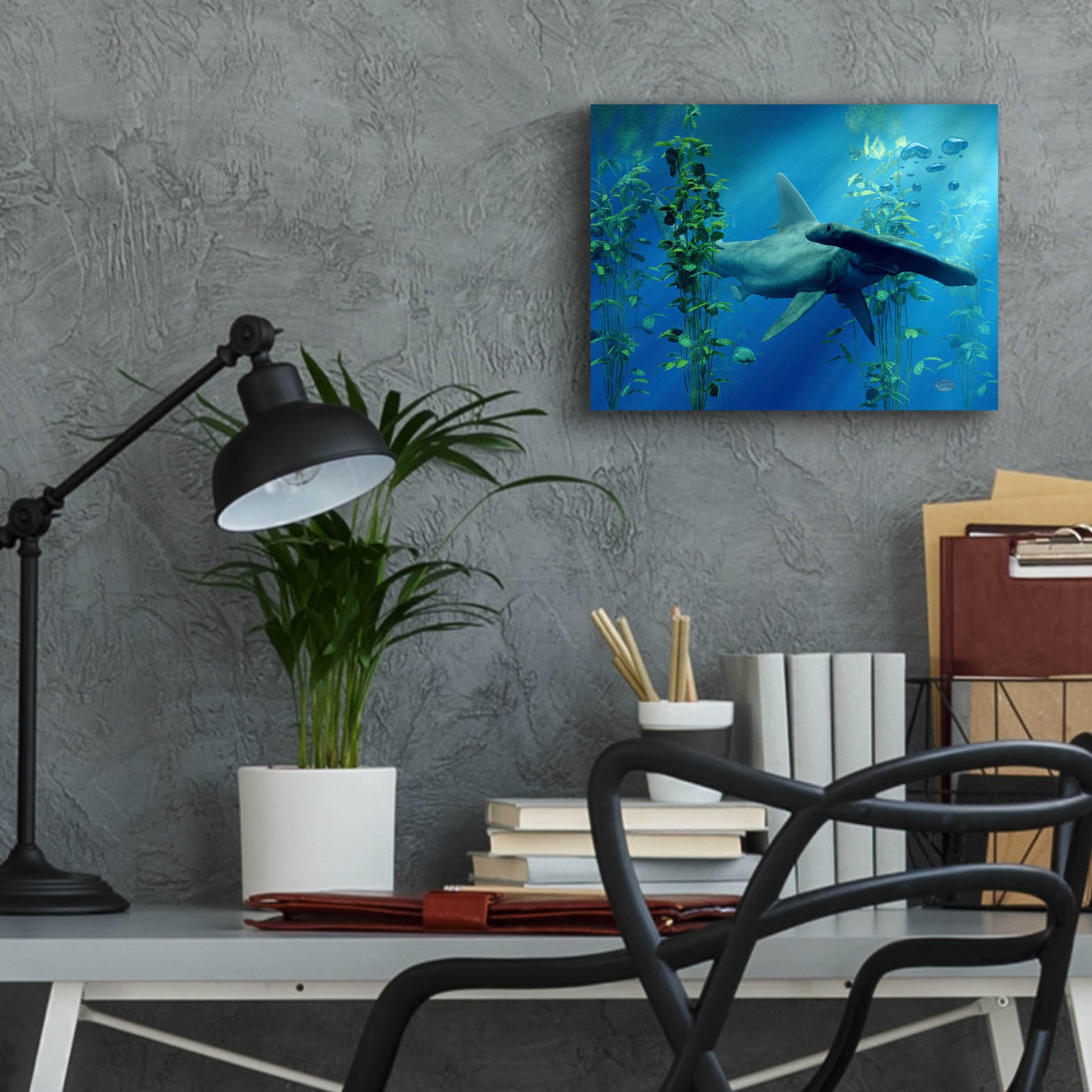 Epic Art 'Hammerhead' by Daniel Eskridge, Acrylic Glass Wall Art,16x12