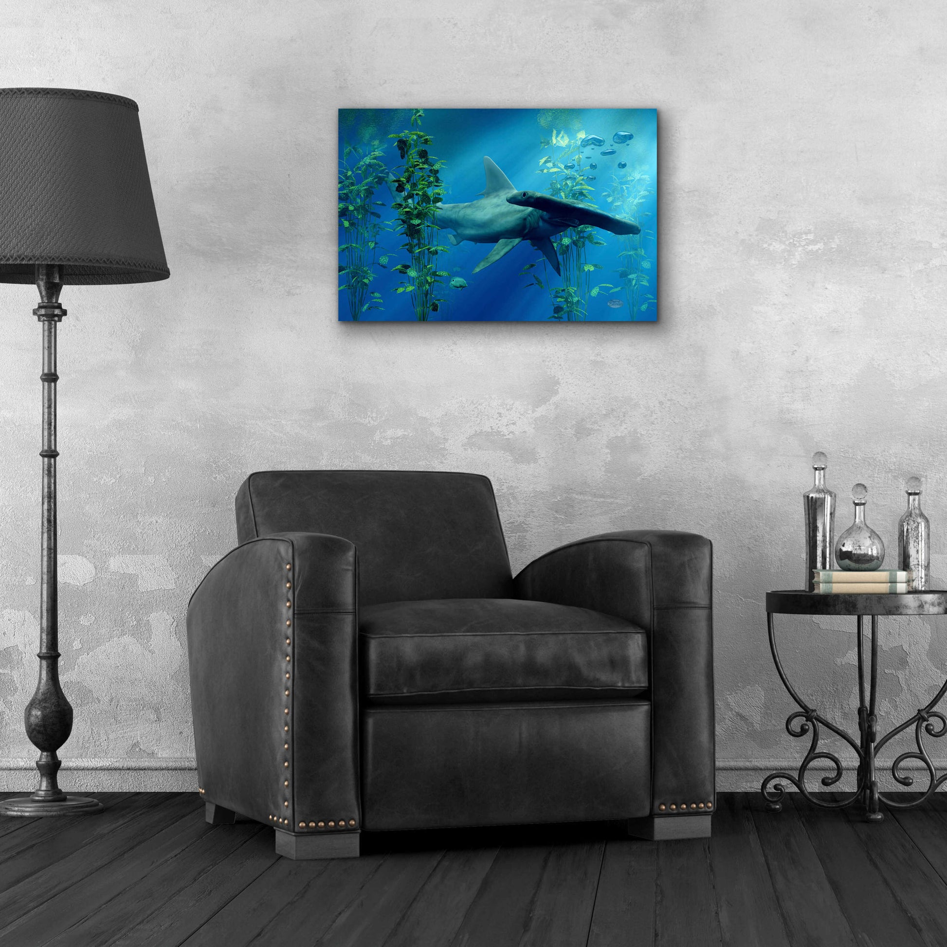 Epic Art 'Hammerhead' by Daniel Eskridge, Acrylic Glass Wall Art,24x16