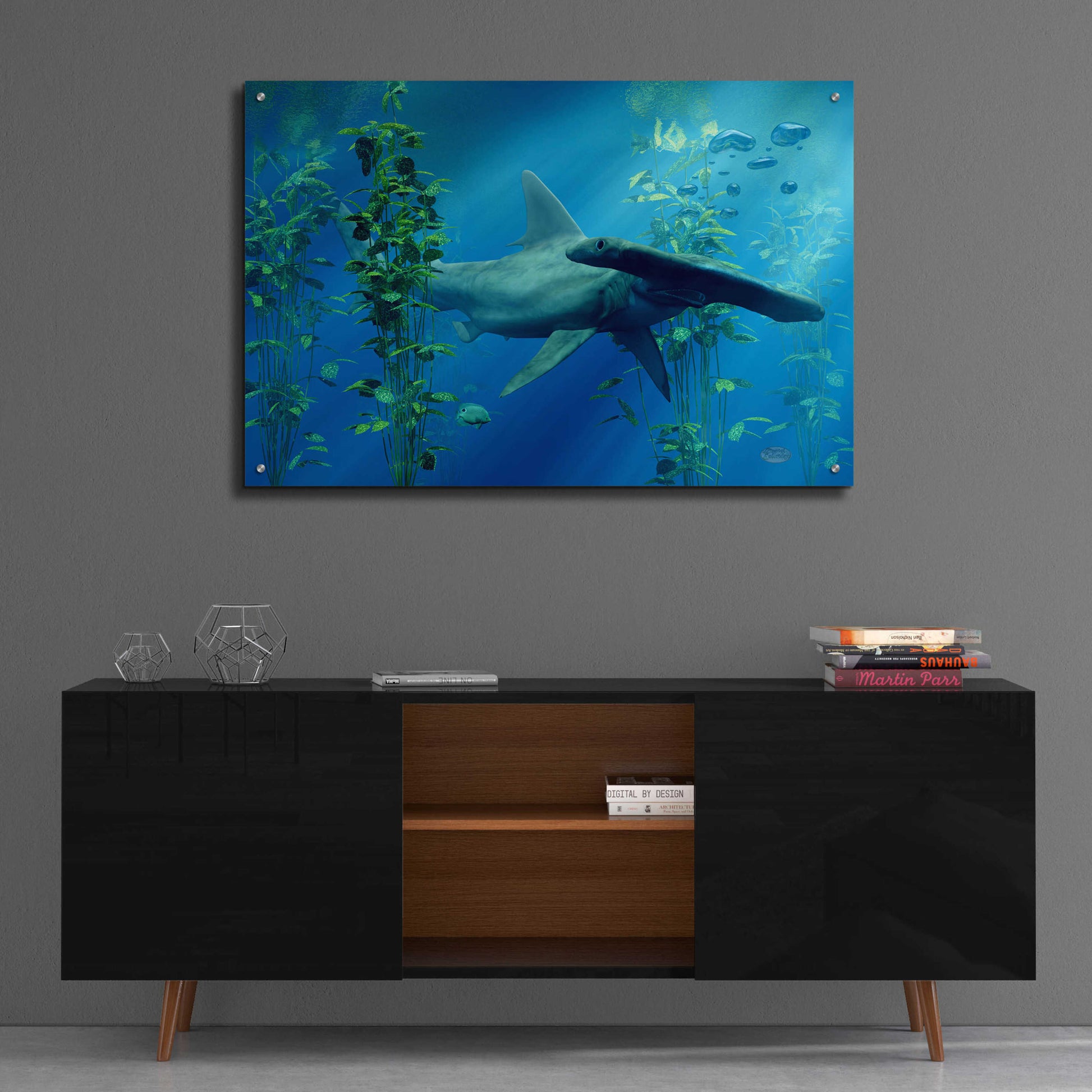 Epic Art 'Hammerhead' by Daniel Eskridge, Acrylic Glass Wall Art,36x24