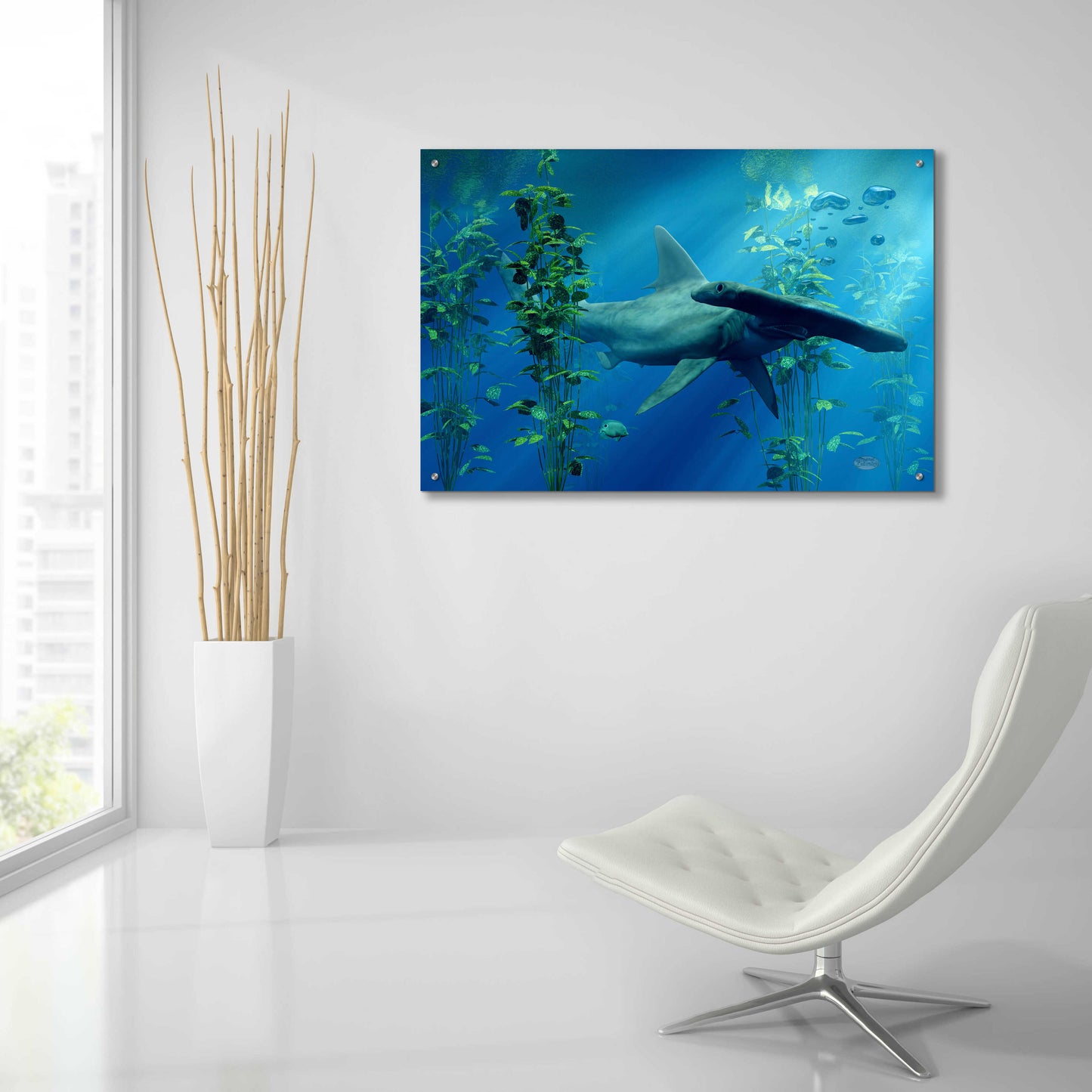 Epic Art 'Hammerhead' by Daniel Eskridge, Acrylic Glass Wall Art,36x24