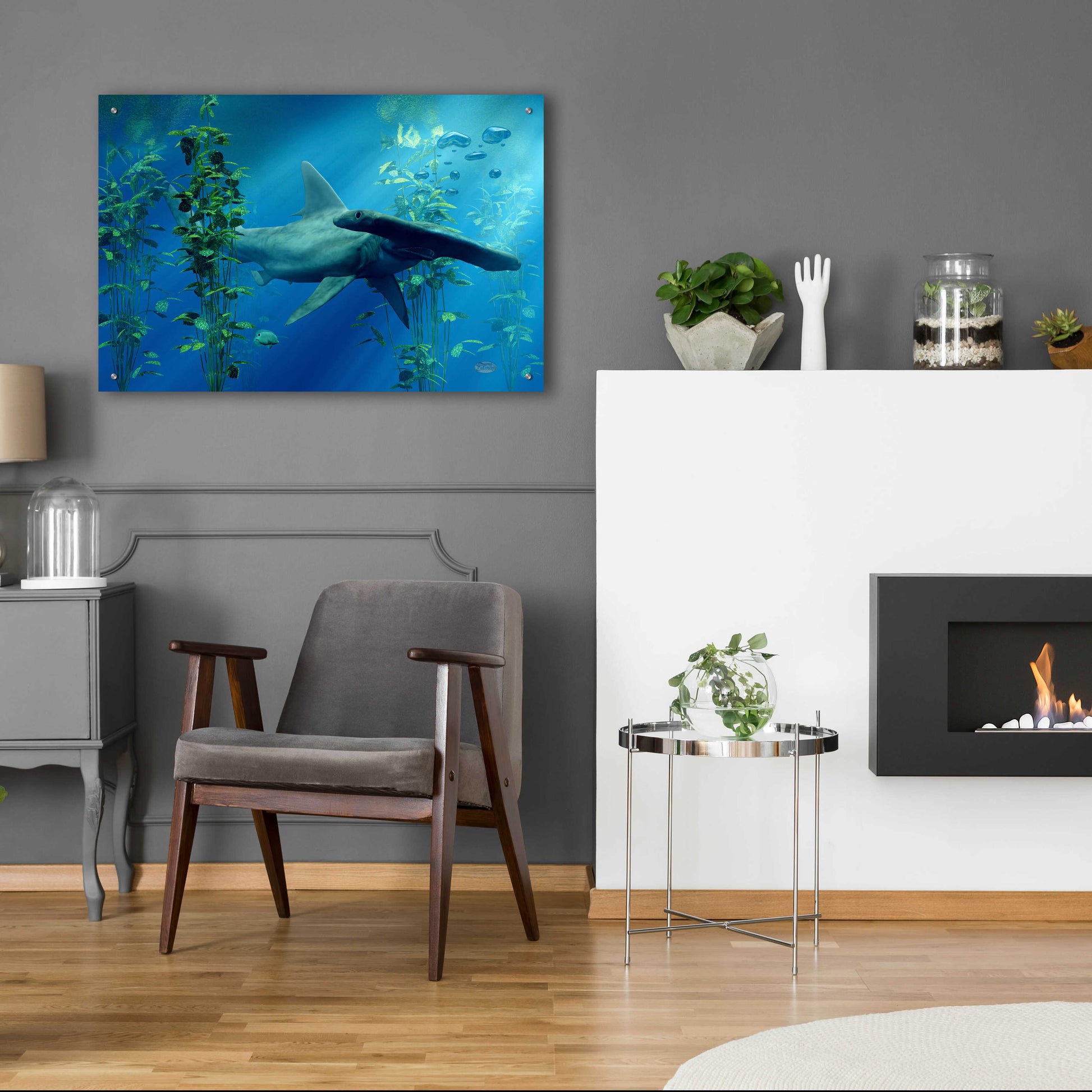 Epic Art 'Hammerhead' by Daniel Eskridge, Acrylic Glass Wall Art,36x24