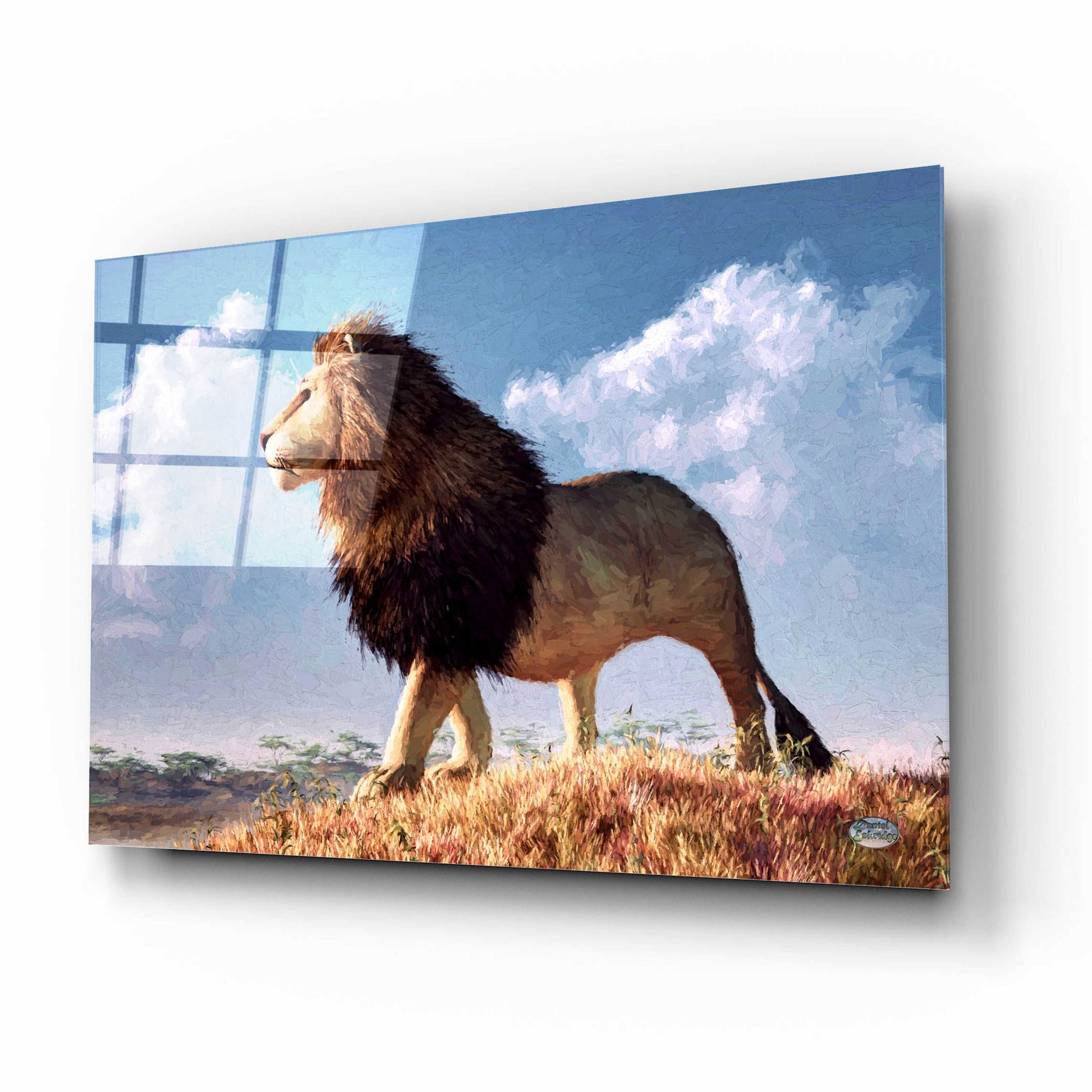 Epic Art 'Impressionist Lion' by Daniel Eskridge, Acrylic Glass Wall Art,16x12