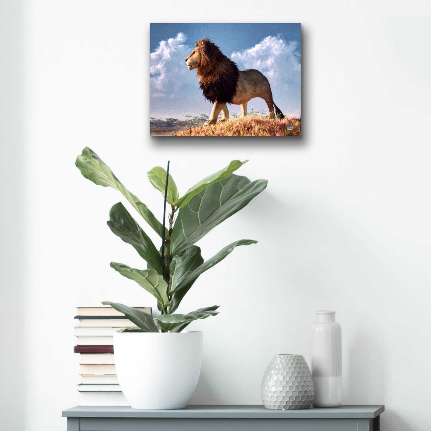 Epic Art 'Impressionist Lion' by Daniel Eskridge, Acrylic Glass Wall Art,16x12