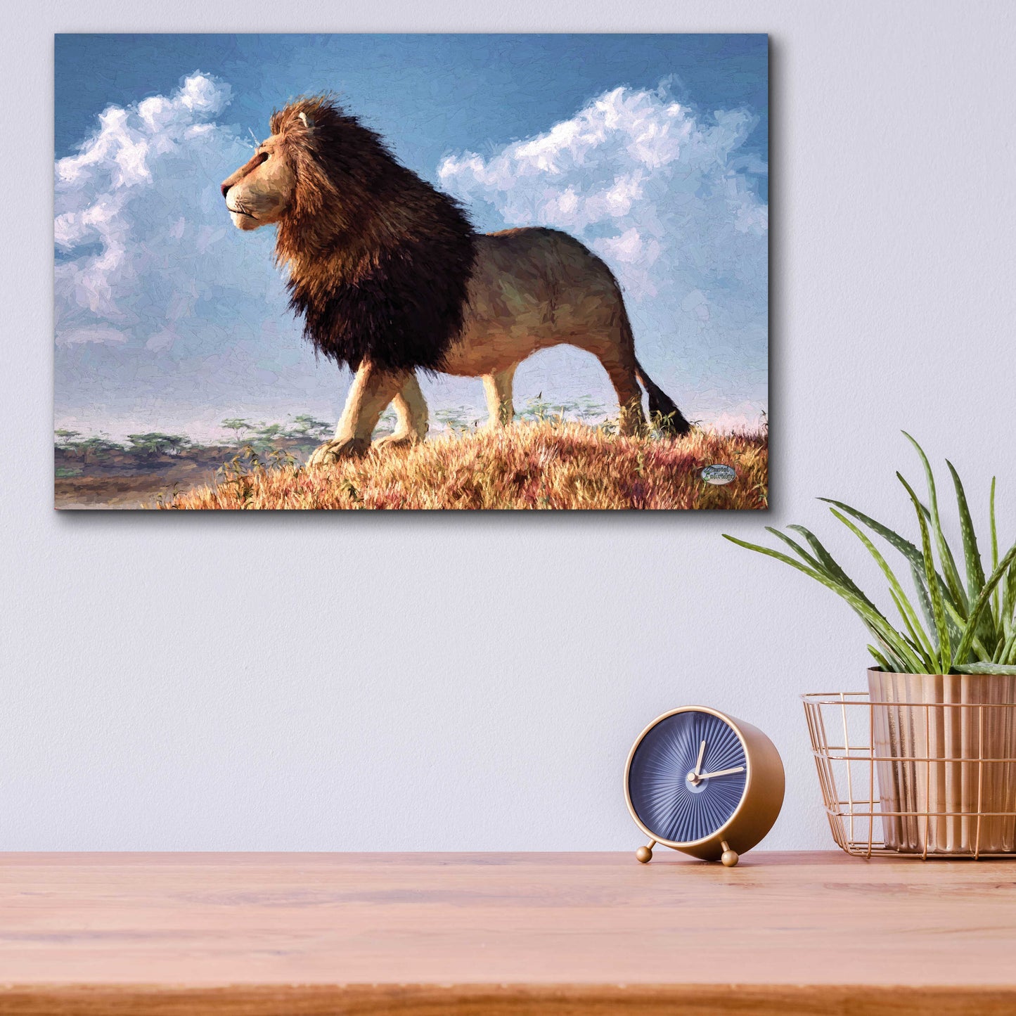 Epic Art 'Impressionist Lion' by Daniel Eskridge, Acrylic Glass Wall Art,16x12