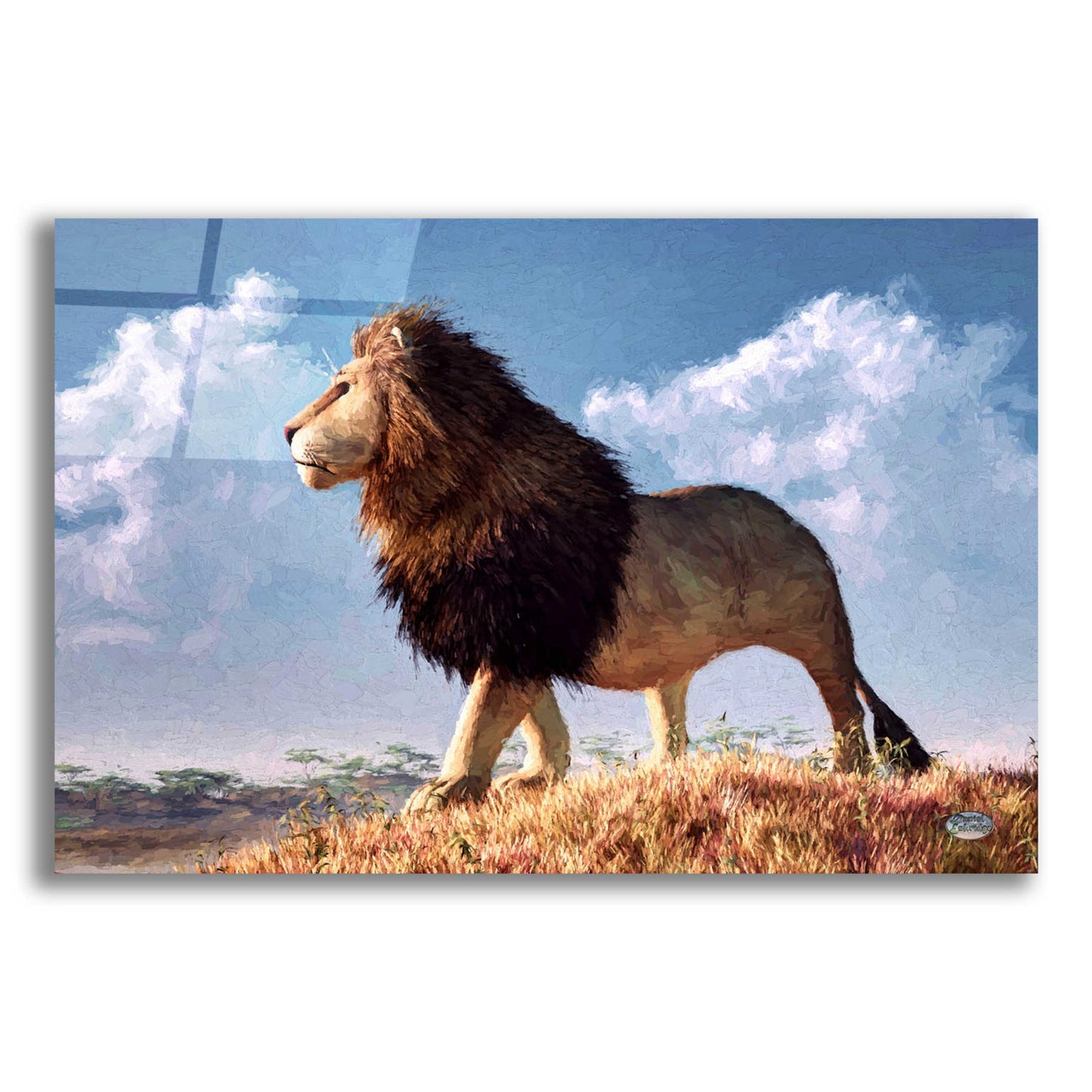 Epic Art 'Impressionist Lion' by Daniel Eskridge, Acrylic Glass Wall Art,24x16